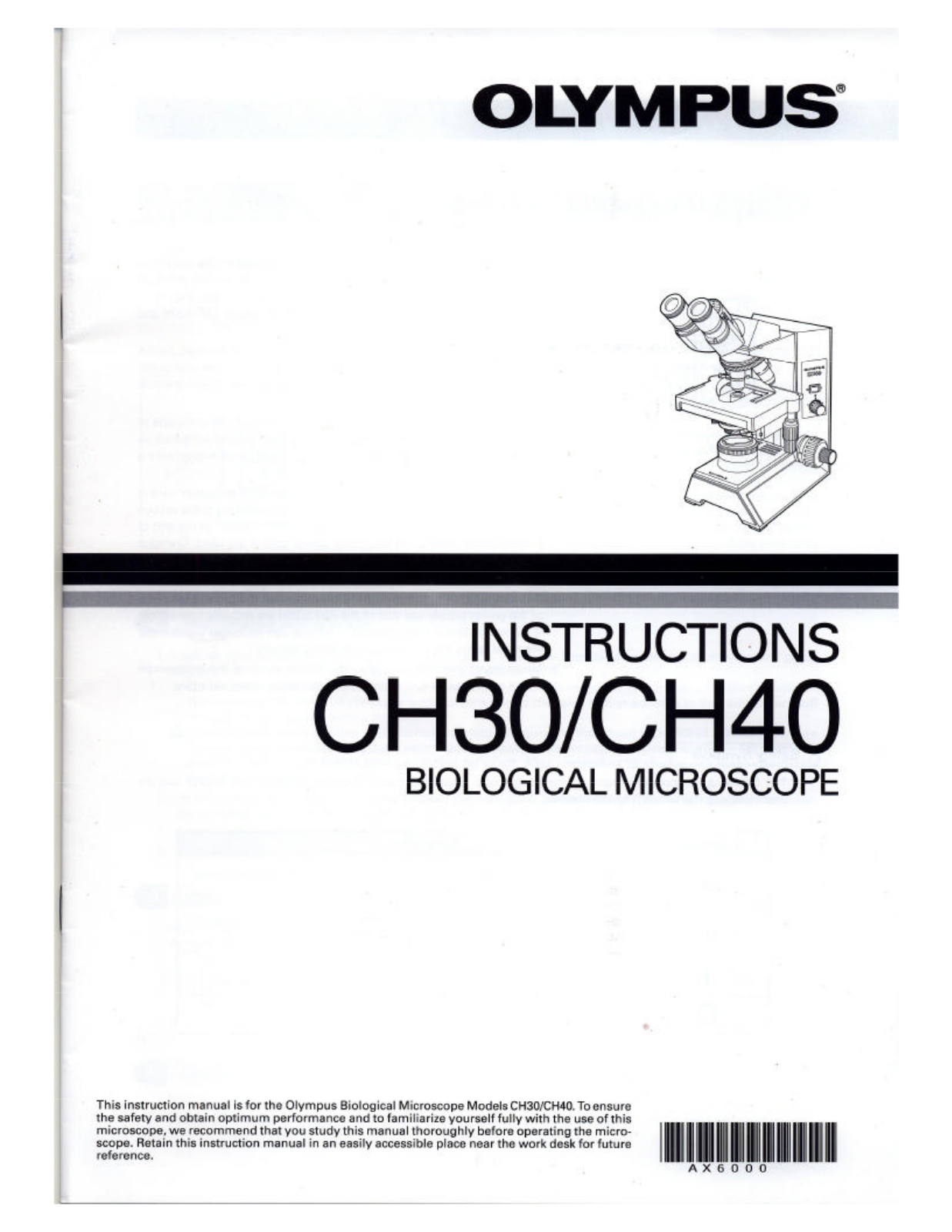 Olympus CH40, CH30 User Manual