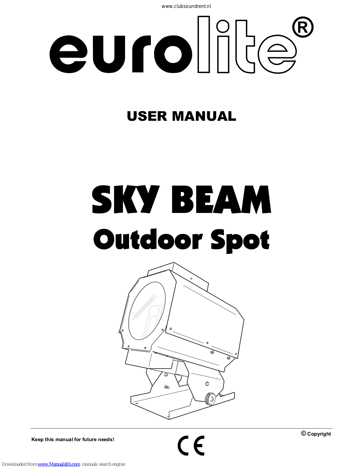 EuroLite SKY BEAM Outdoor Spot User Manual