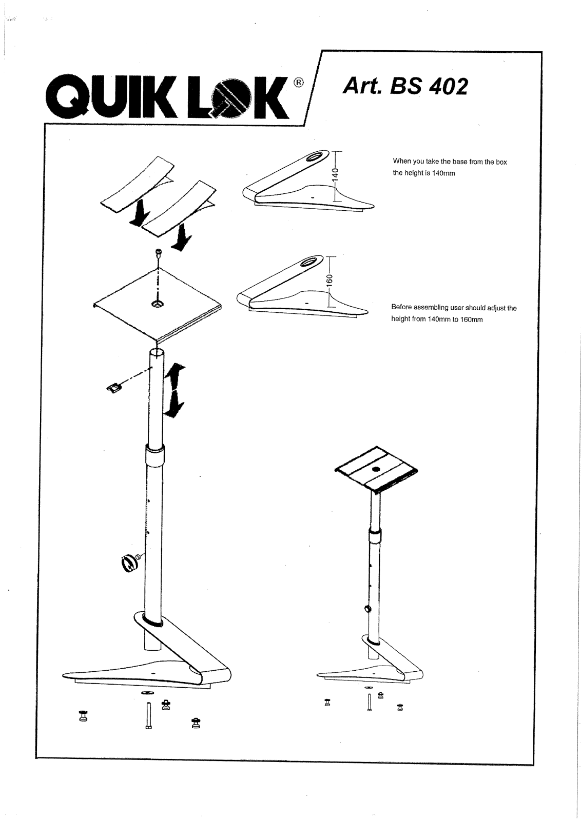 Quiklok BS402 User manual