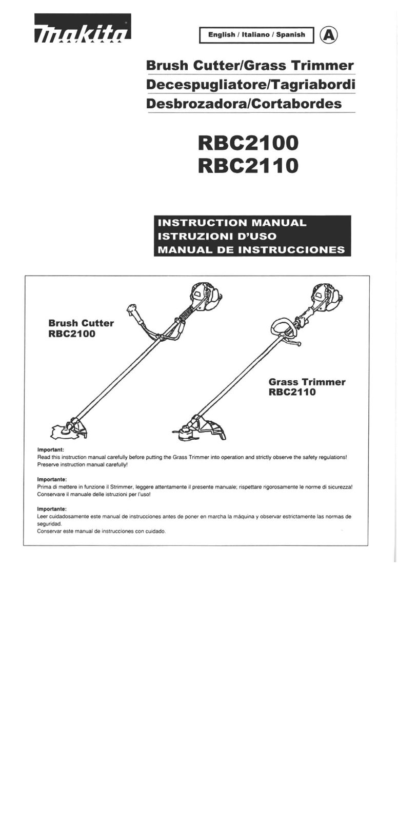 Makita RBC2100, RBC2110 User Manual