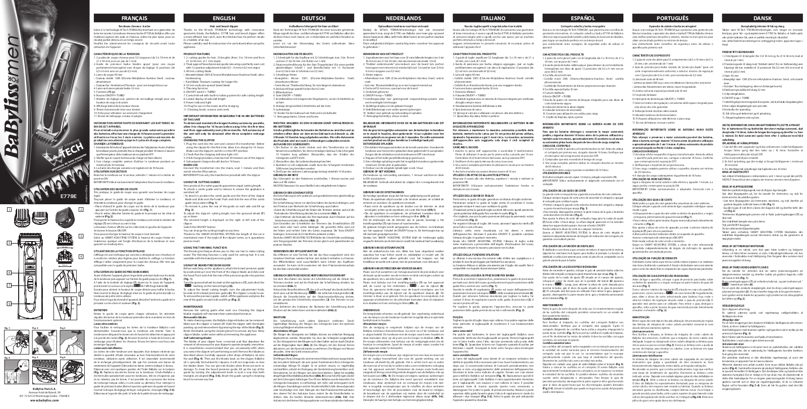 BABYLISS E779E User Manual