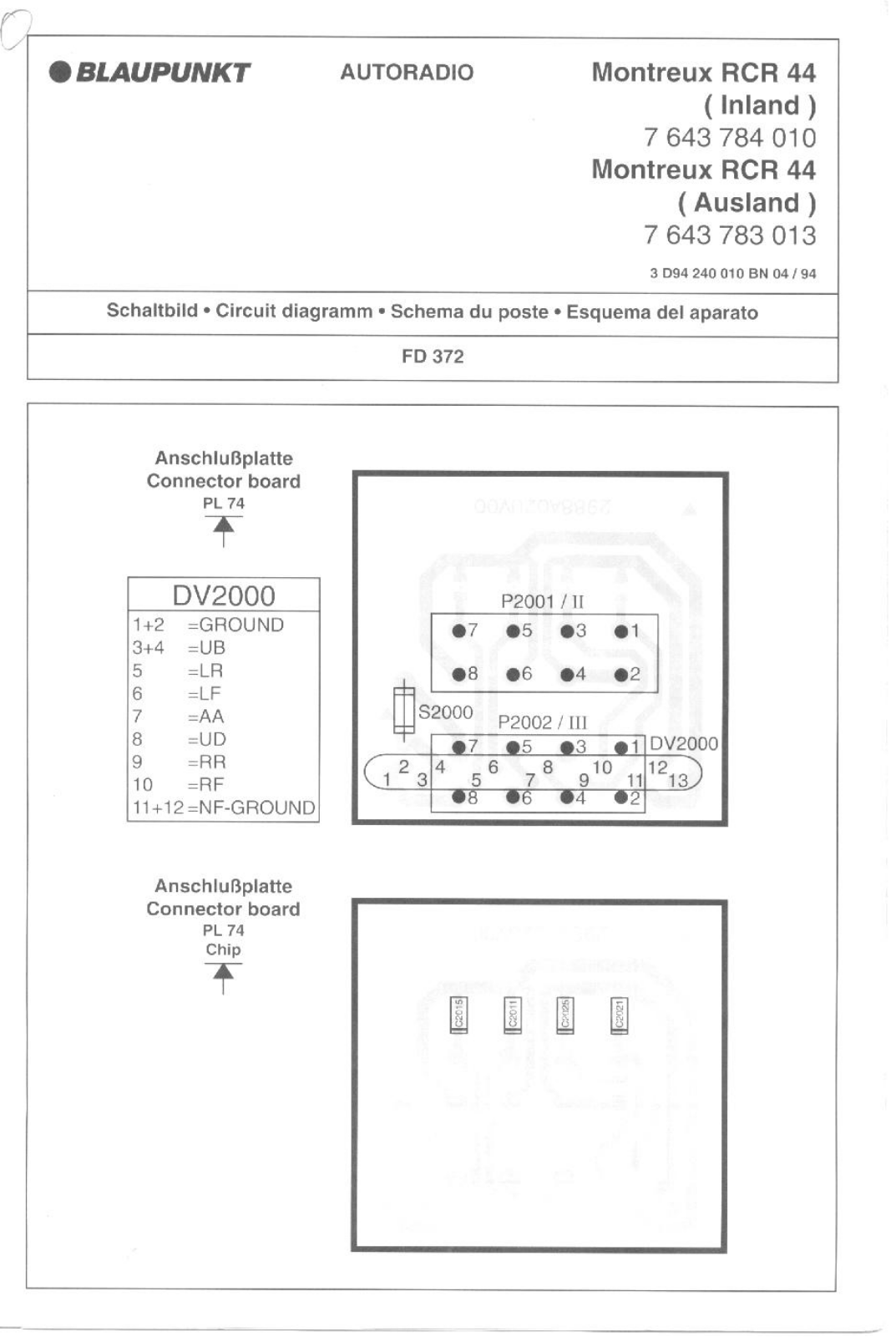 BLAUPUNKT RCR44 Service Manual