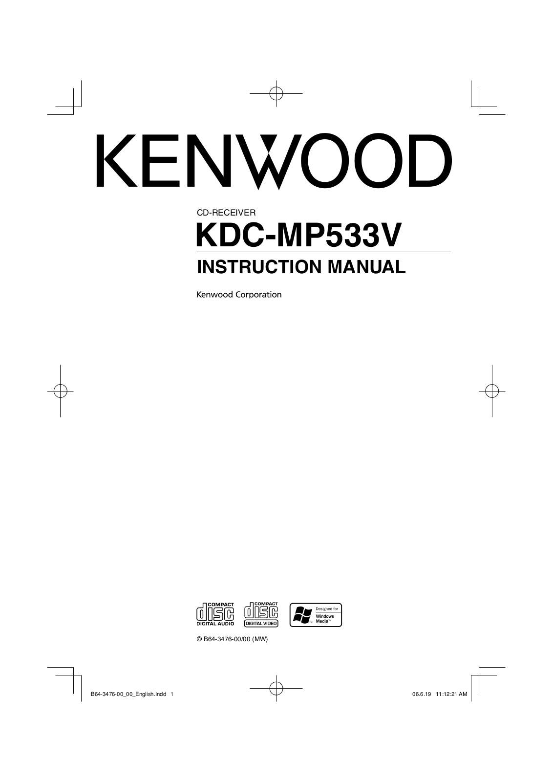 Kenwood KDC-MP533V User Manual