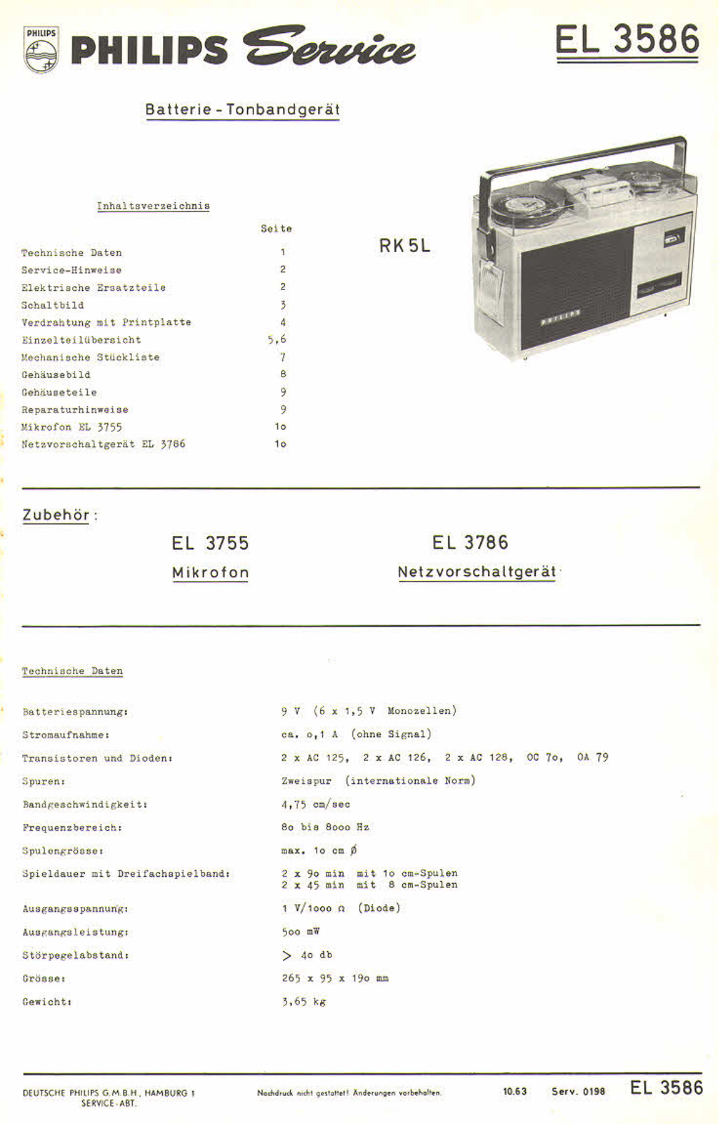 Philips EL-3586 Service manual
