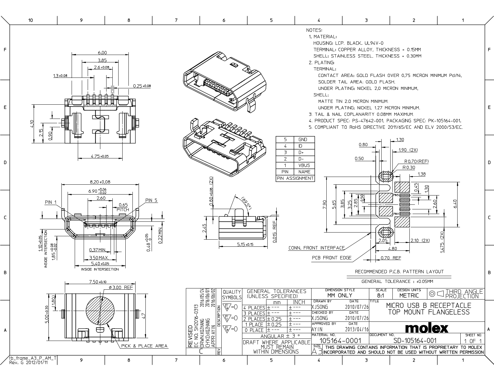 Datasheet 105164-0001 Specification - ManualMachine.com