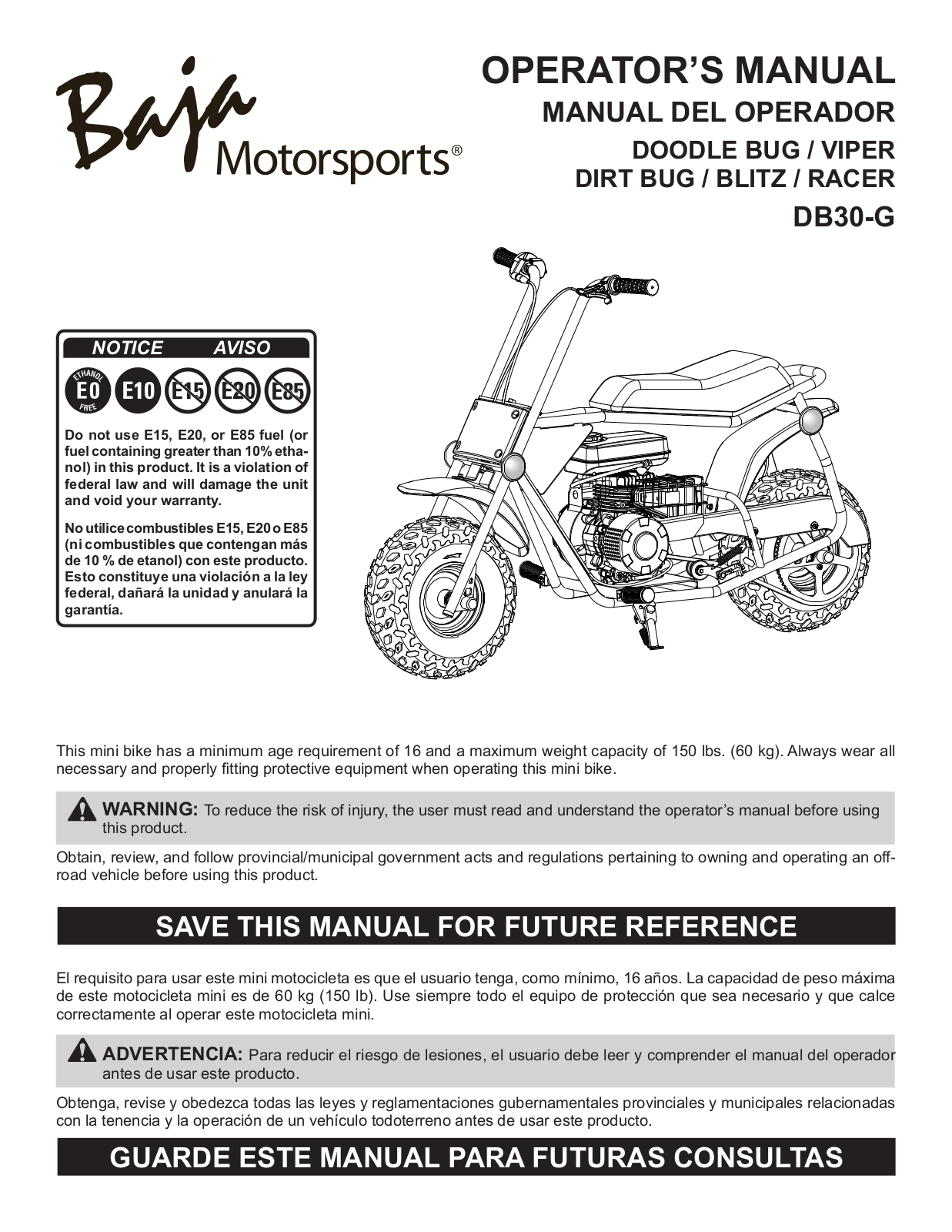 Bajaj DB30-G Doodle Bug-Viper Owner's manual