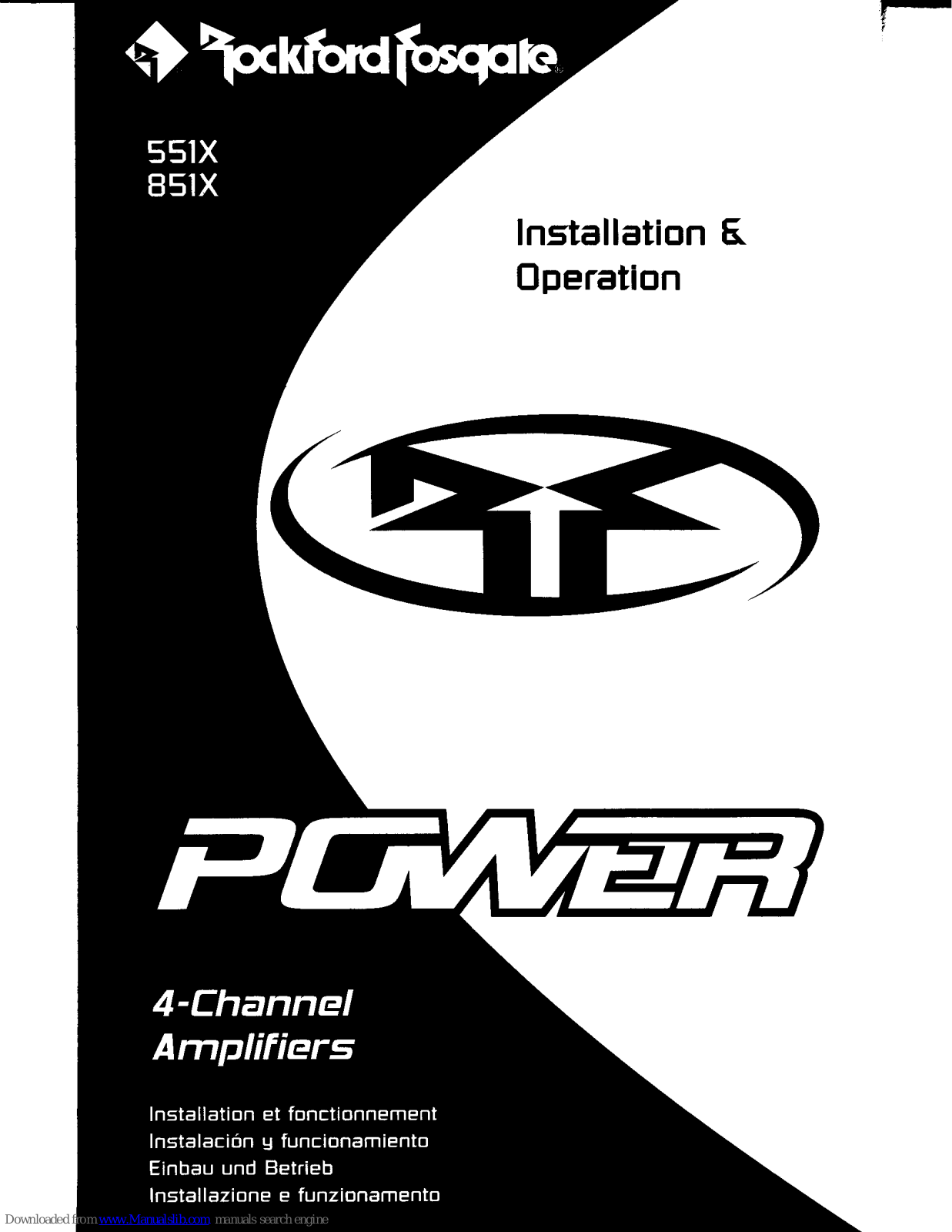 Rockford Fosgate Power 551X, Power 851X Installation & Operation Manual