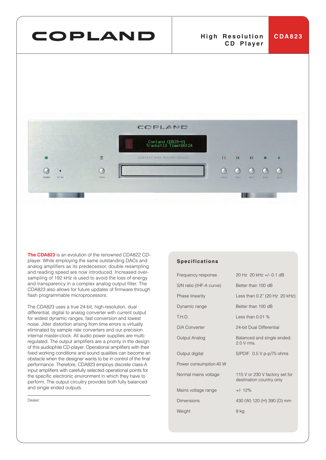 Copland CDA-823 Brochure