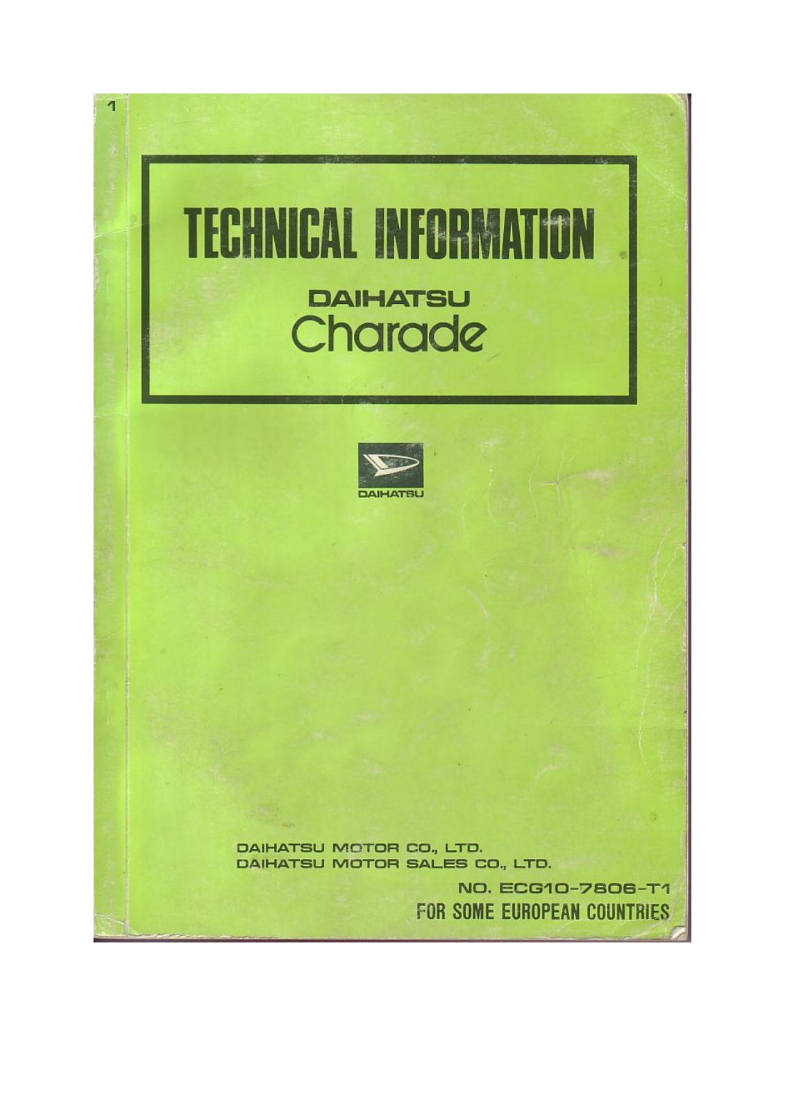 Daihatsu Charade 1978 User Manual