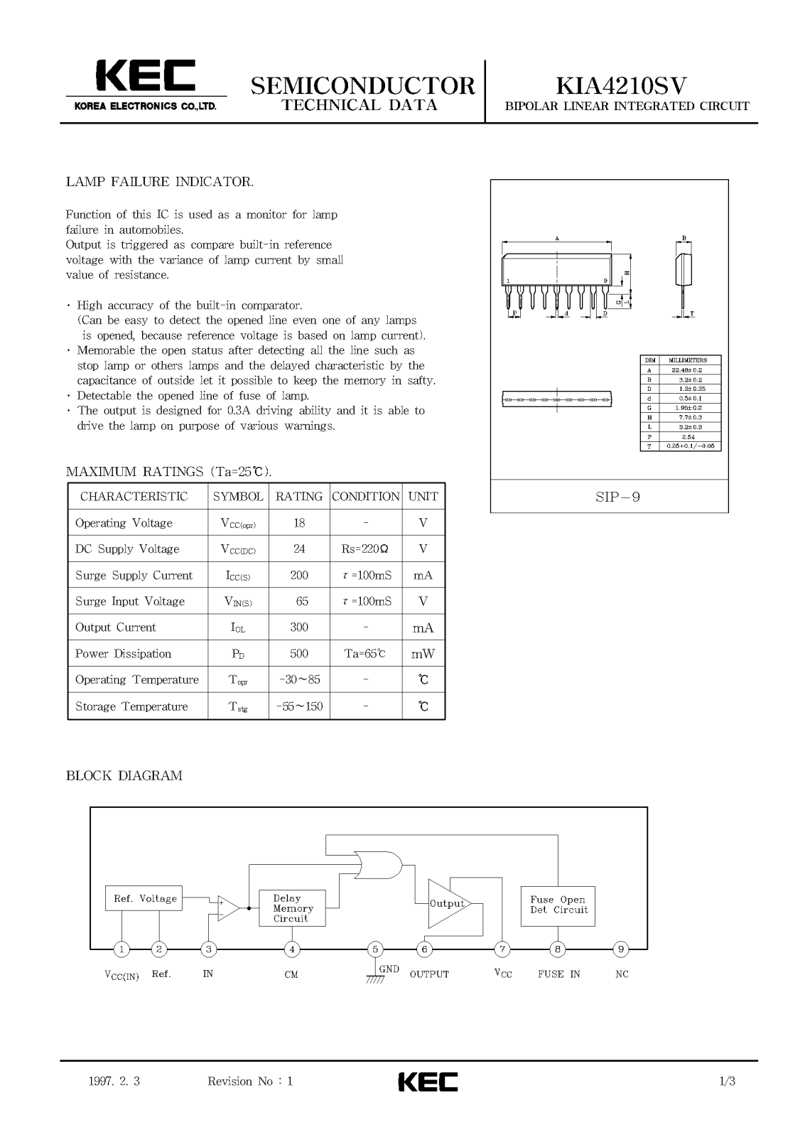 KEC KIA4210SV Datasheet