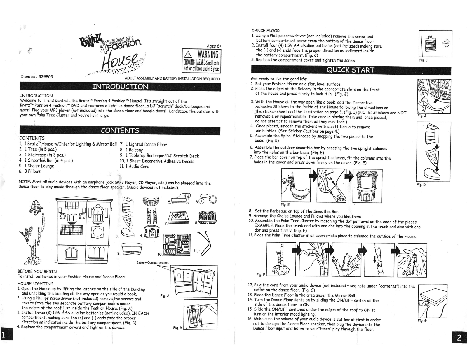 Mga Entertainment BRATZ PASSION 4 FASHION HOUSE 1 2 User Manual