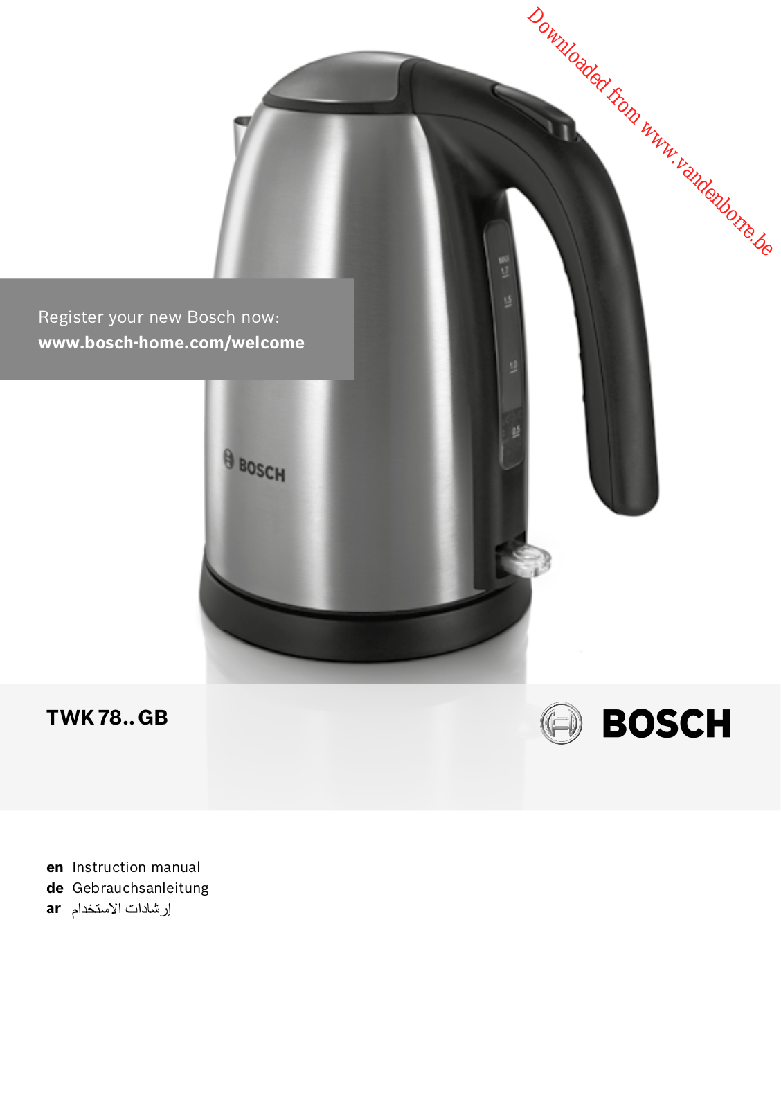 BOSCH TWK7804 User Manual