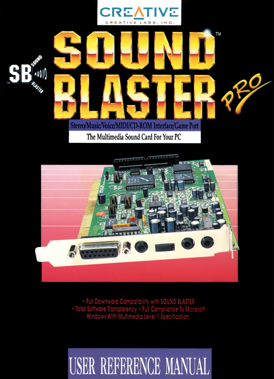 Creative Labs Sound Blaster Pro Reference Manual - ManualMachine.com