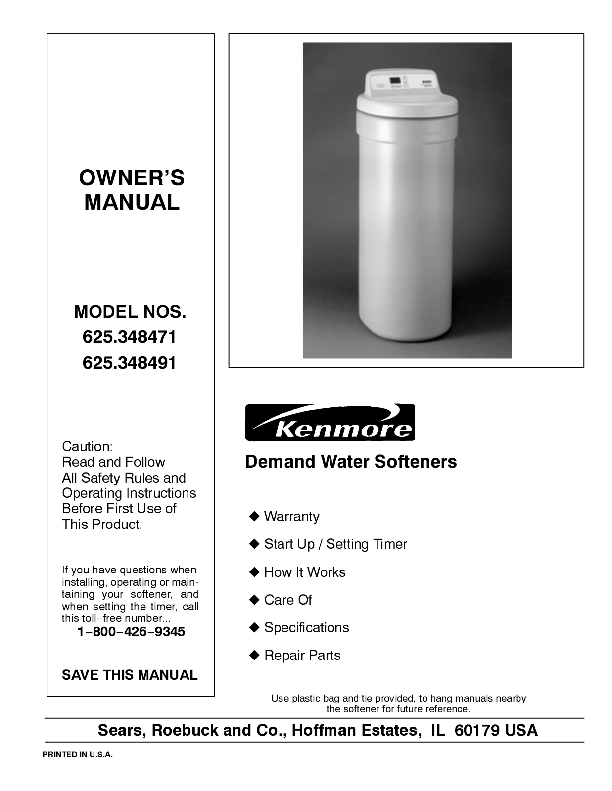 Kenmore 625.348471 User Manual