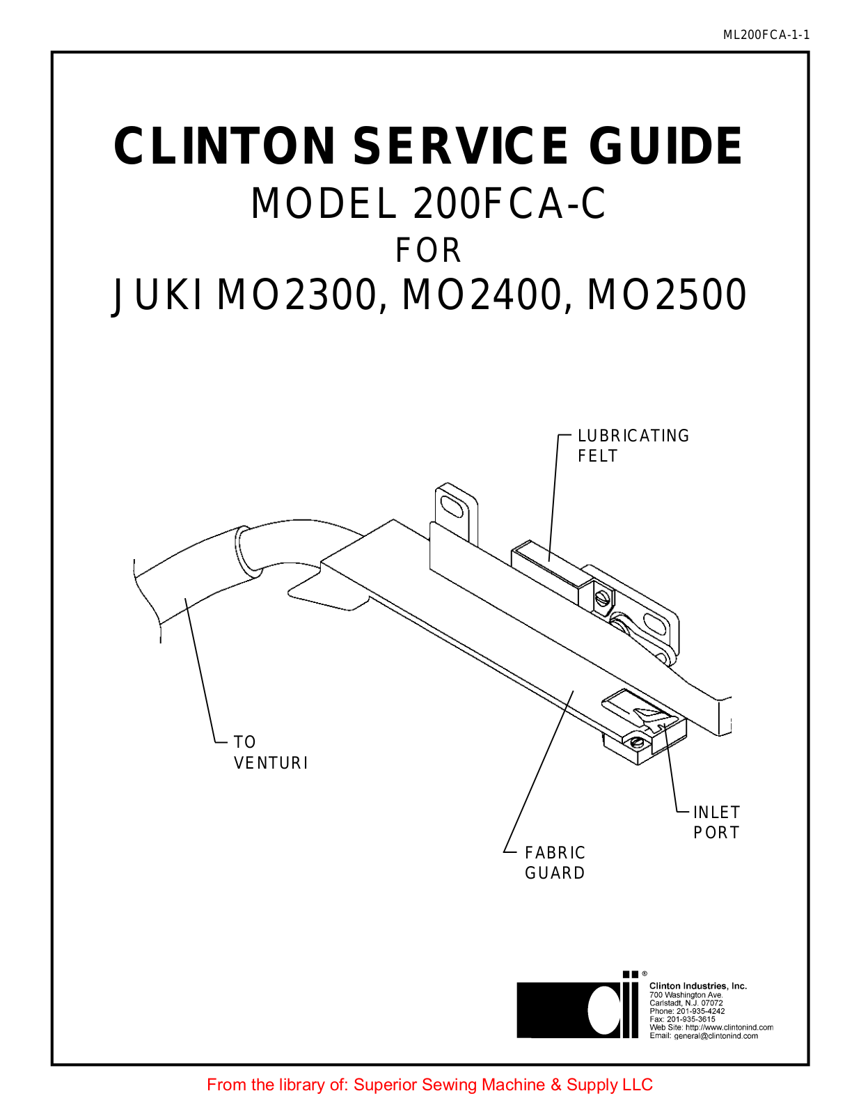 Juki MO2500 User Manual