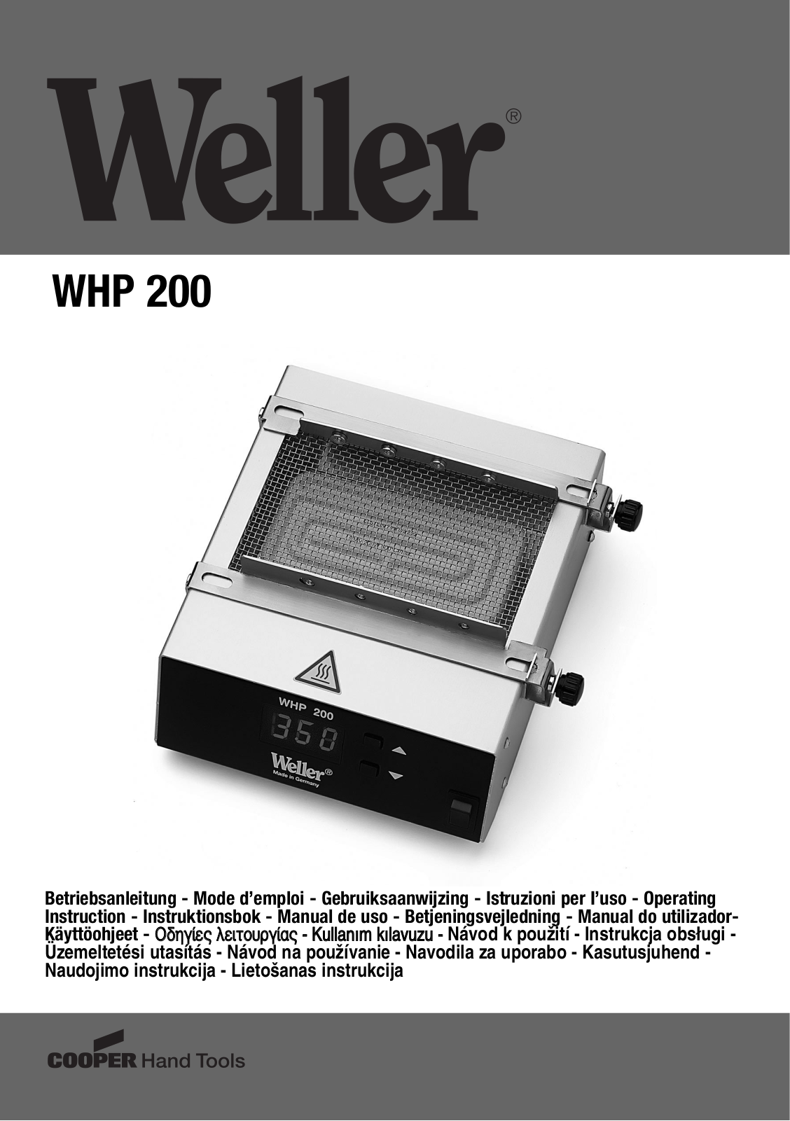 Weller WHP 200 User guide