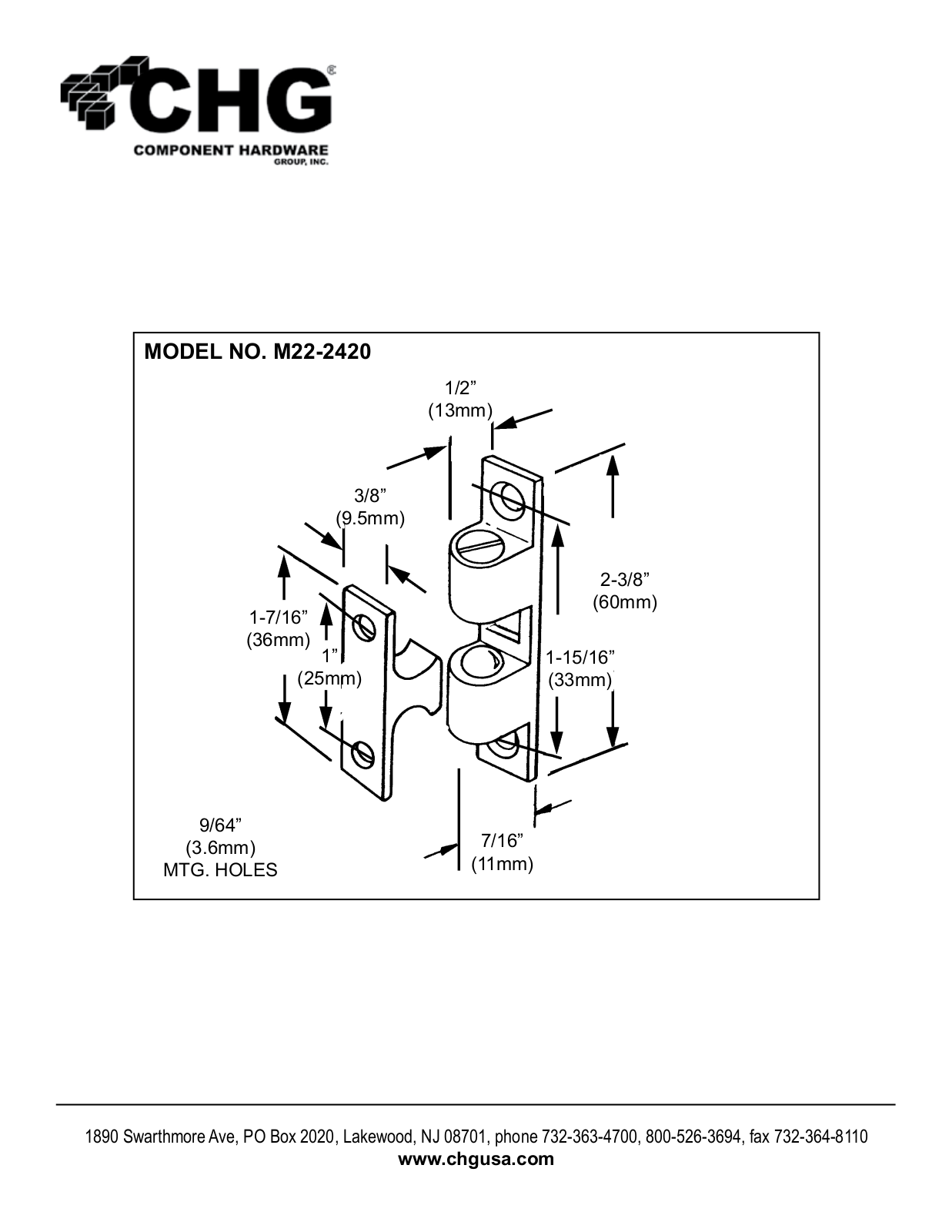 Component Hardware M22-2420 User Manual