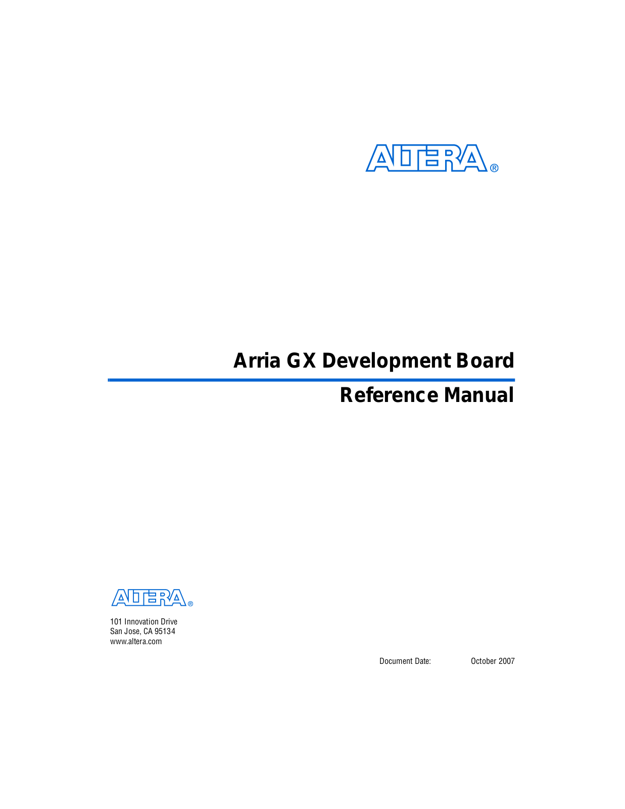 Altera Arria GX Development Board User Manual