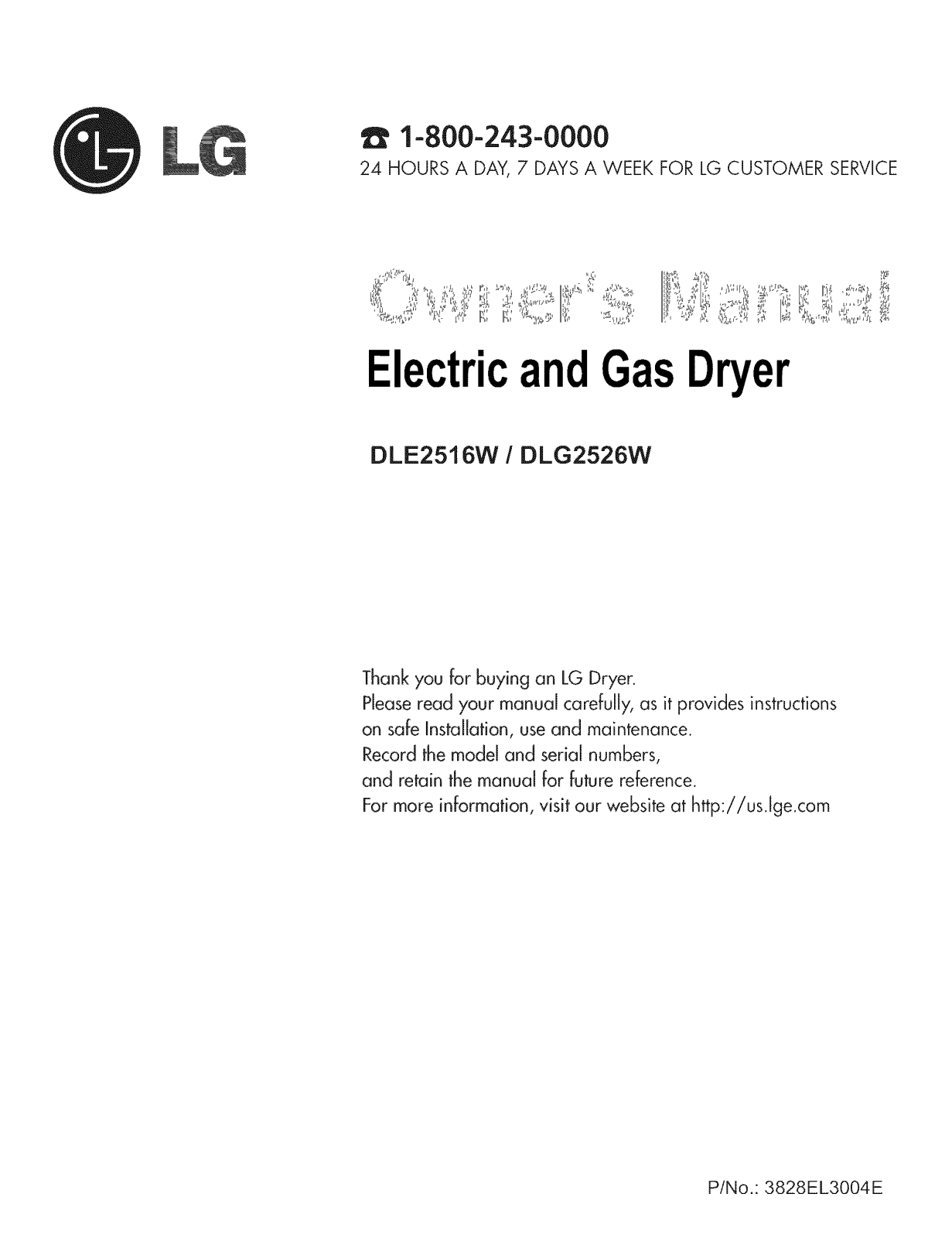 LG DLG2526W/00, DLE2516W Owner’s Manual