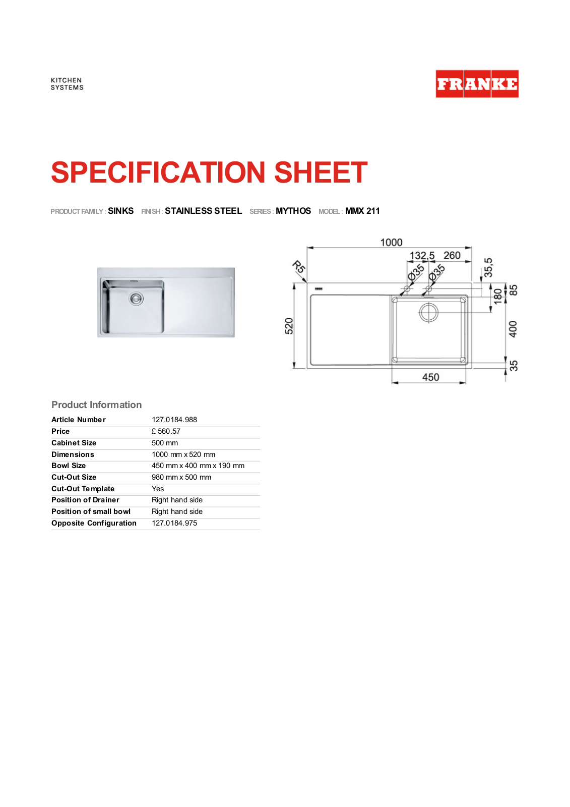 Franke Foodservice MMX 211 User Manual