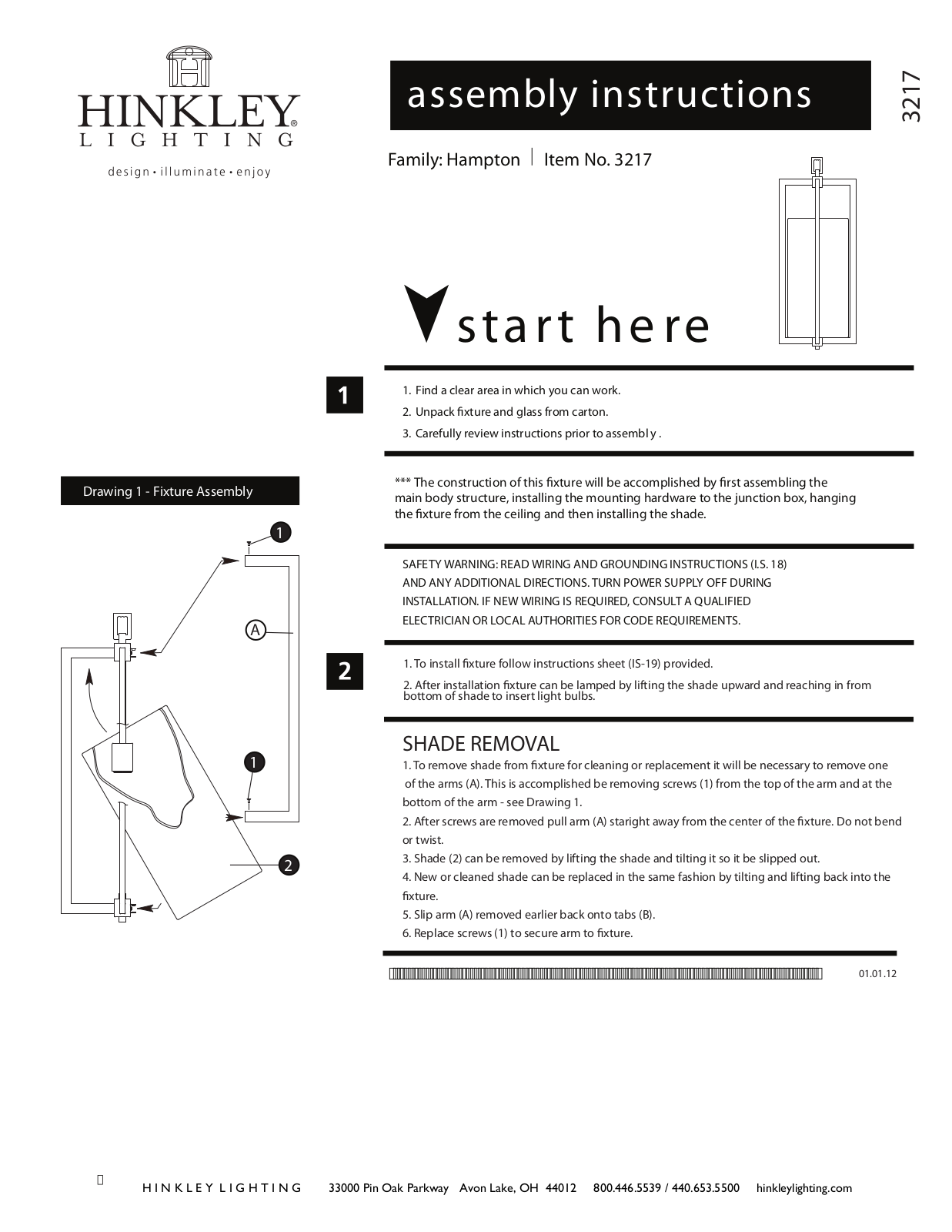 Hinkley Lighting 3217AN User Manual