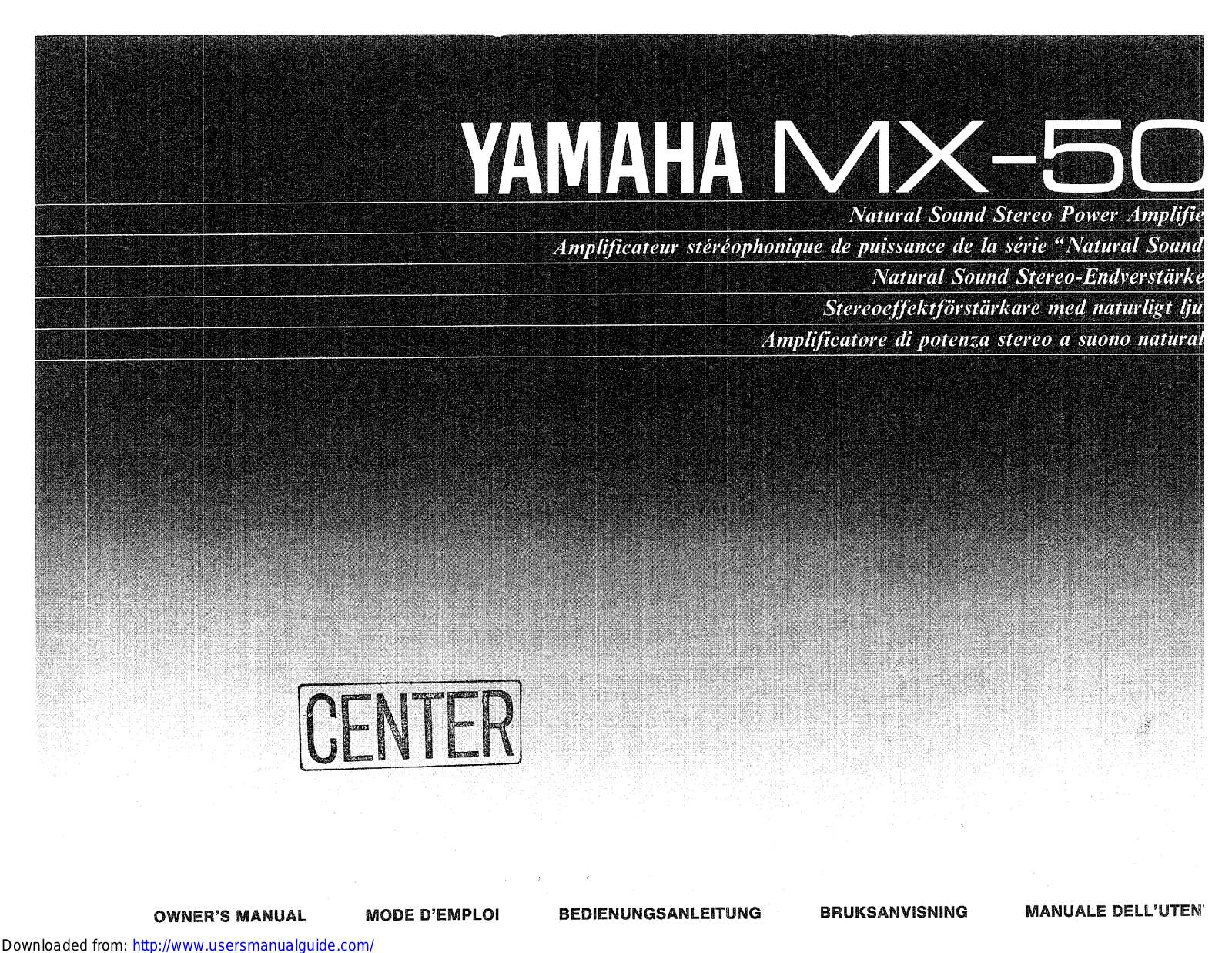Yamaha Audio MX-50 User Manual