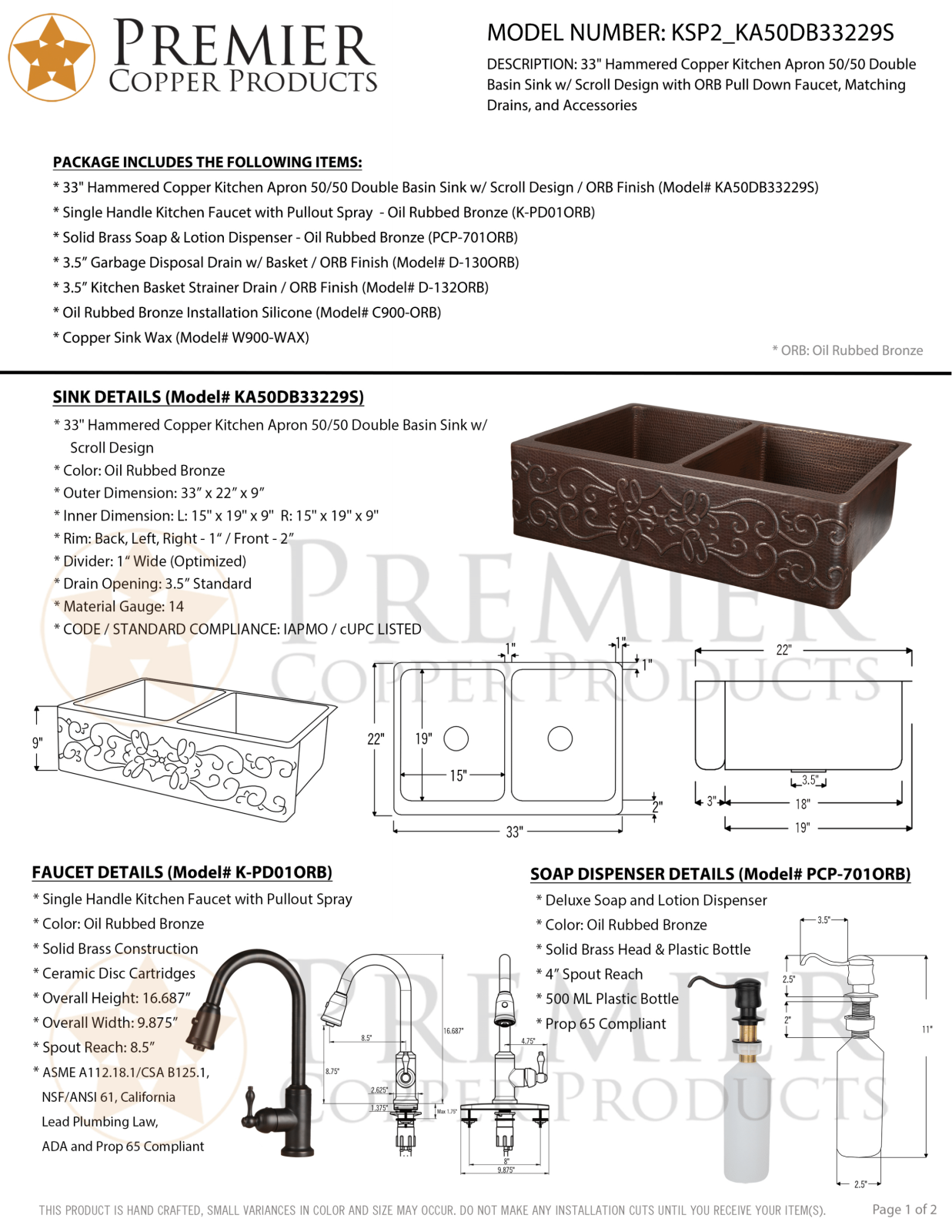 Premier Copper Products IER1406 Specifications - ManualMachine.com