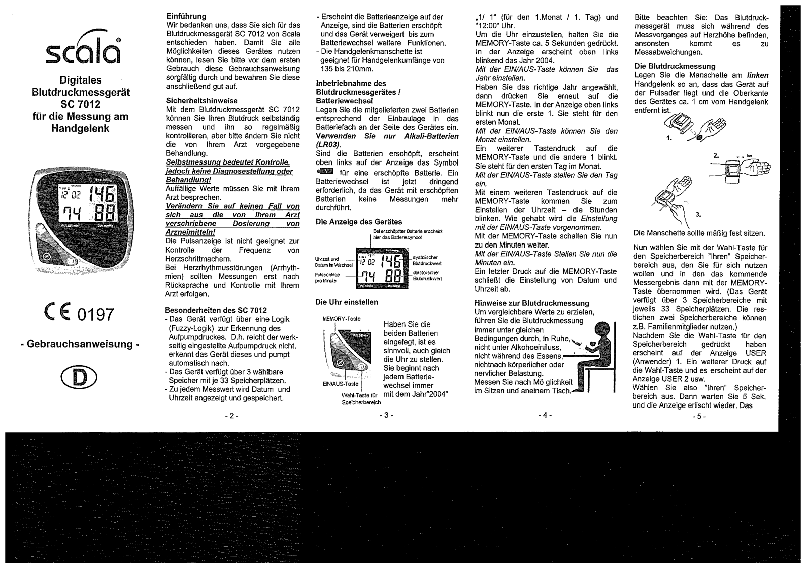 Scala SC 7012 User guide