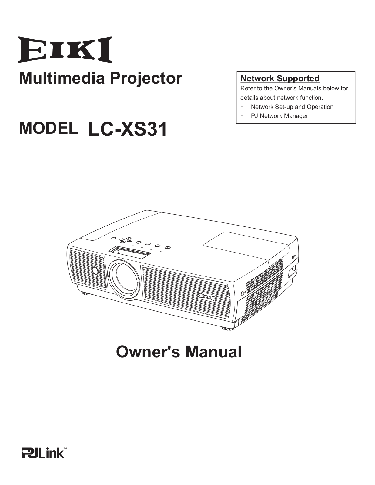 EIKI LC-XS31 User Manual