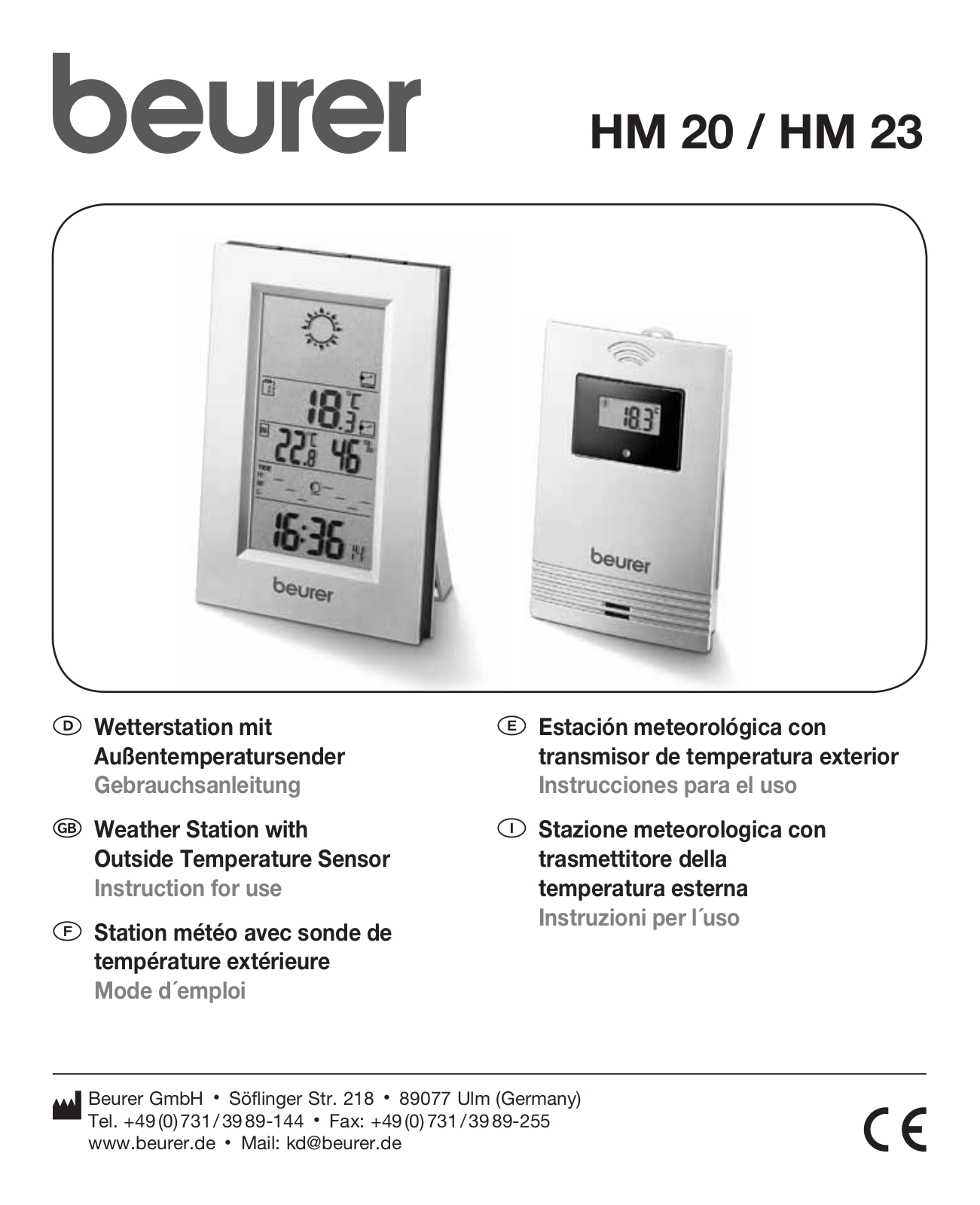 BEURER HM20 User Manual