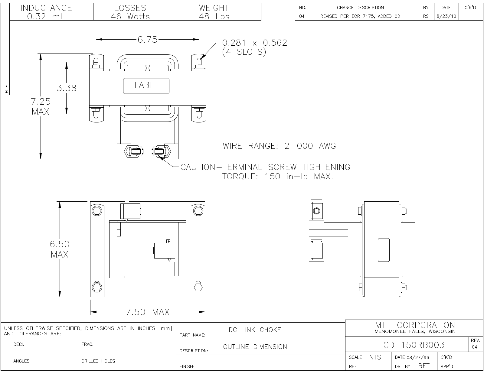 MTE CD 150RB003 CAD Drawings