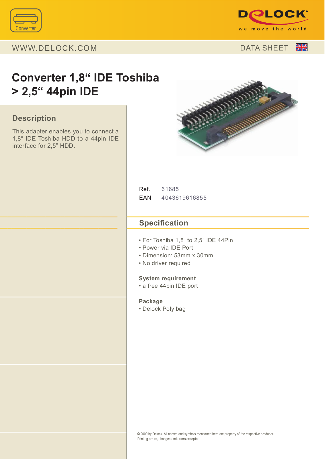 DeLOCK 61685 User Manual