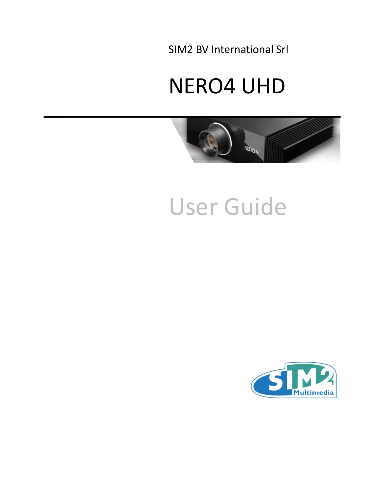 SIM2 Nero 4 UHD HDR User Manual