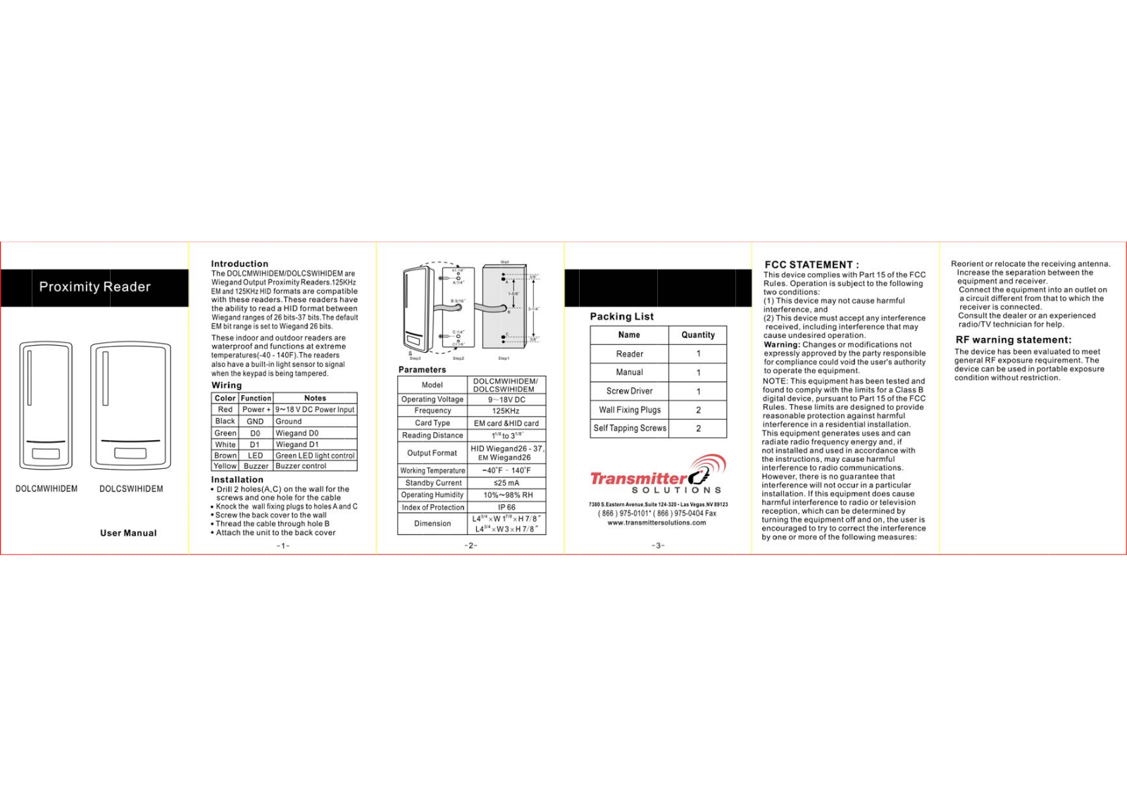 Controlled Entry Distributors WIHIDEM User Manual