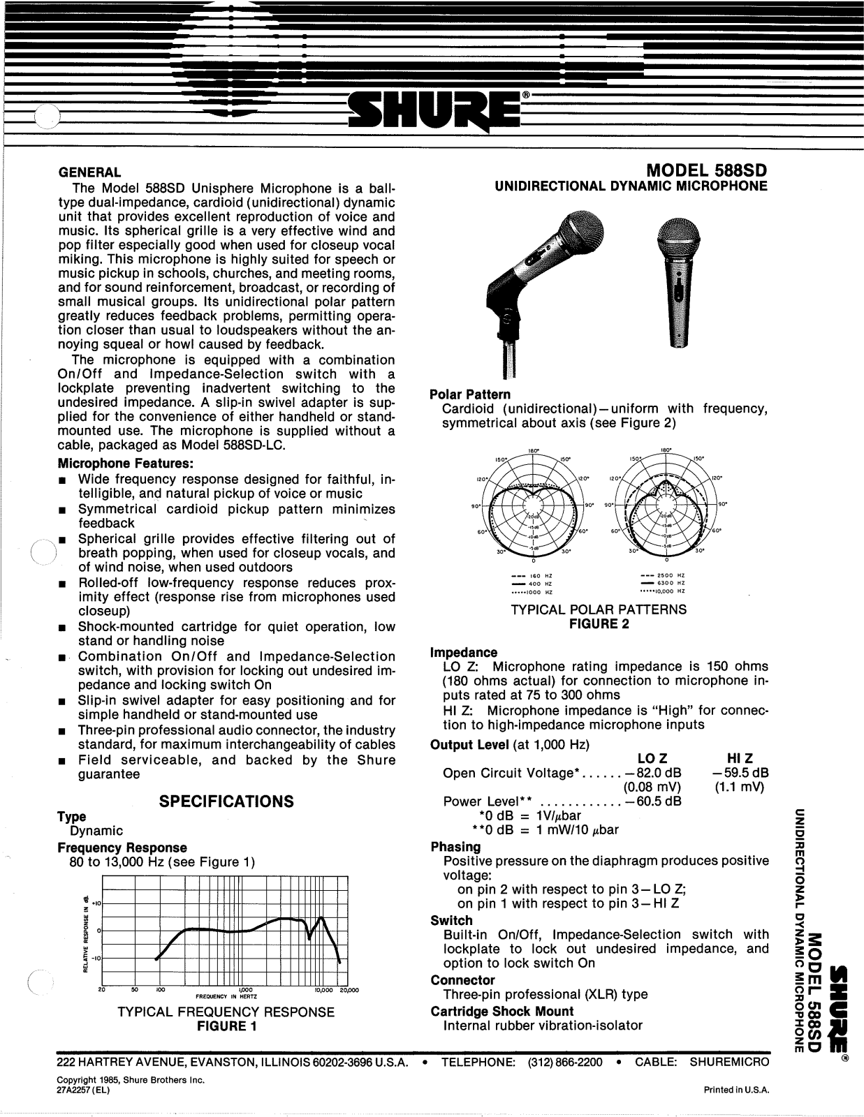 Shure 588SD User Manual - ManualMachine.com