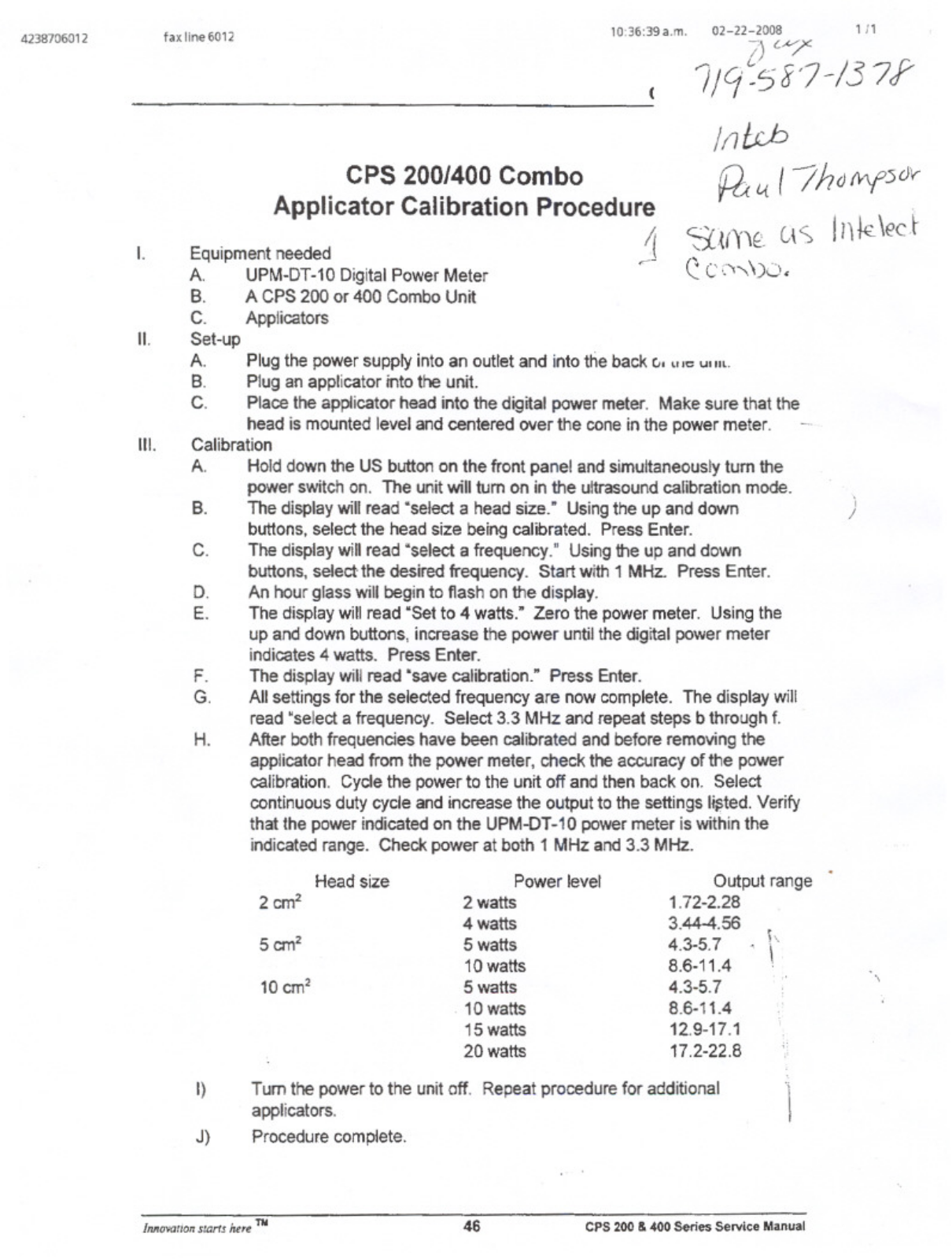 Chattanooga CPS 200 COMBO, CPS 400 COMBO User manual - ManualMachine.com