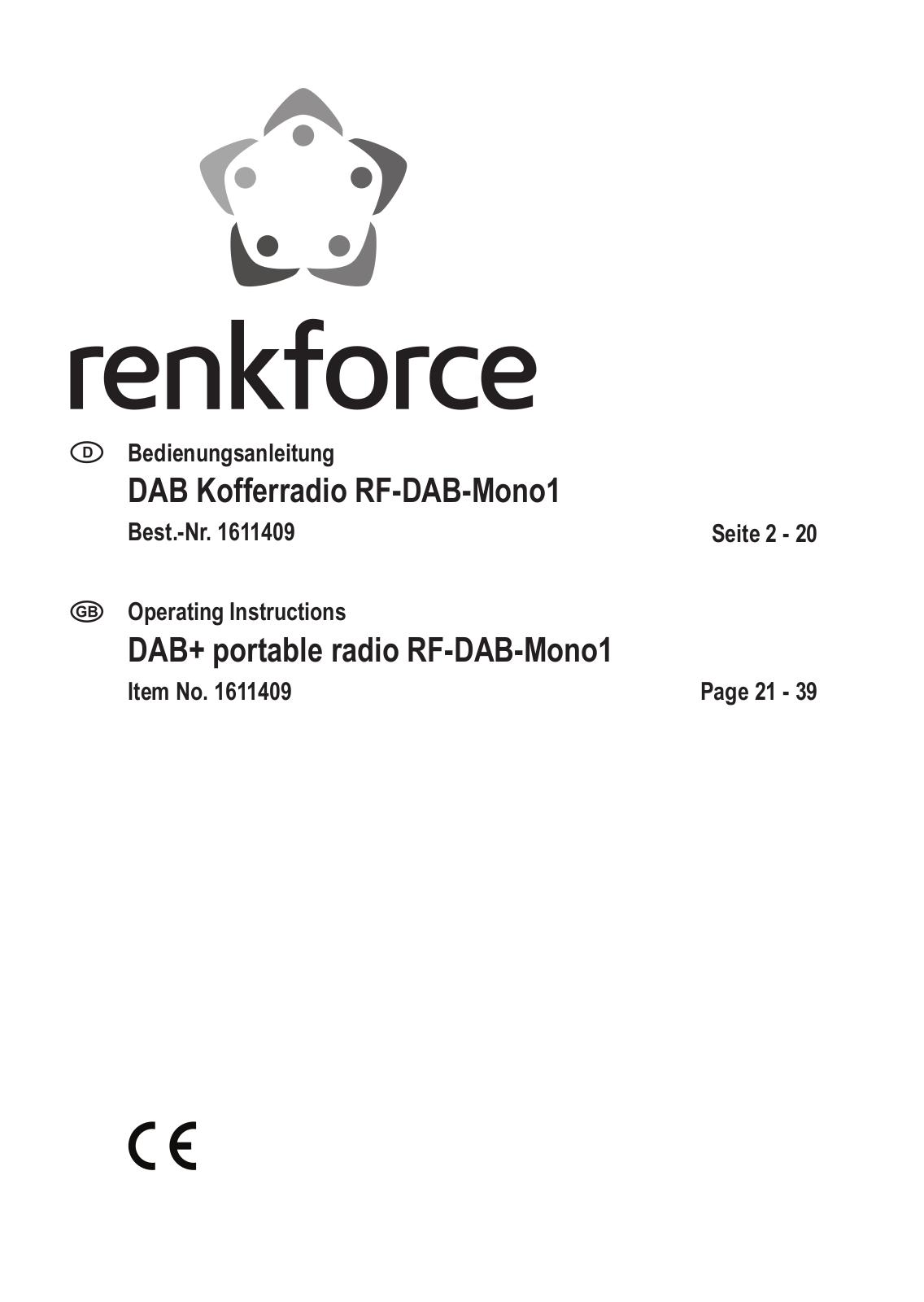 Renkforce 1611409 Operating Instructions