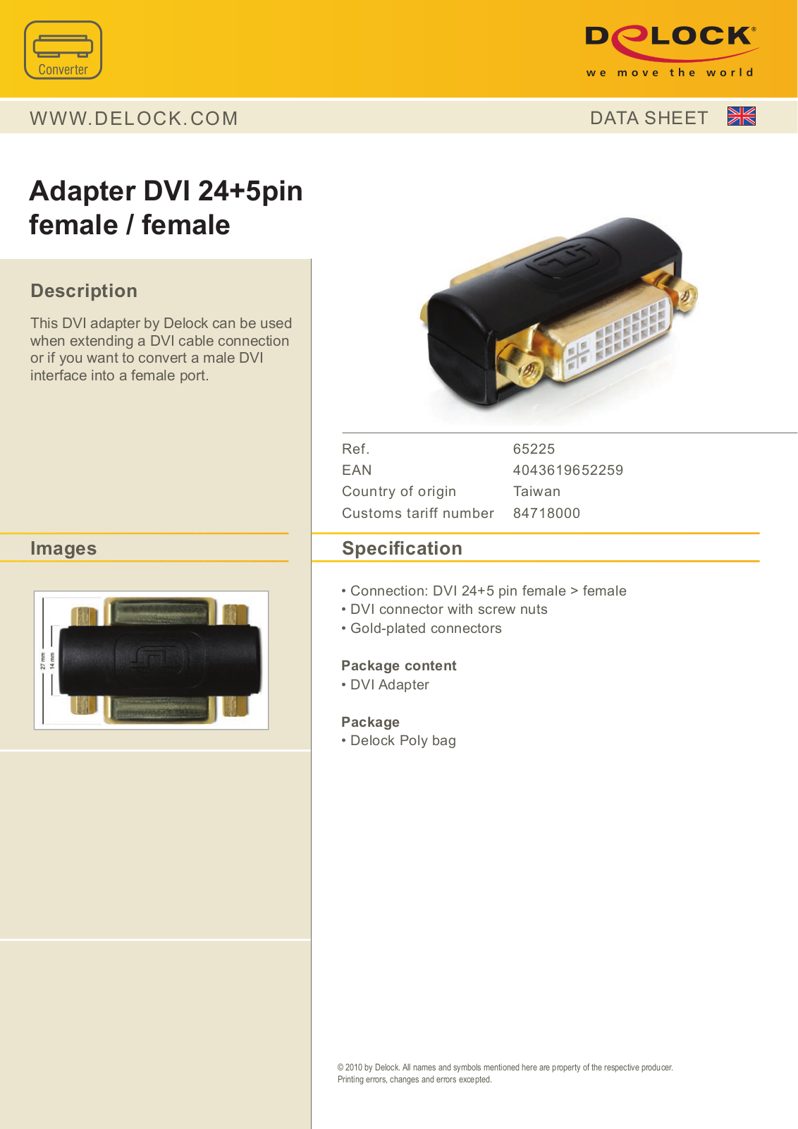 DeLOCK 65225 User Manual