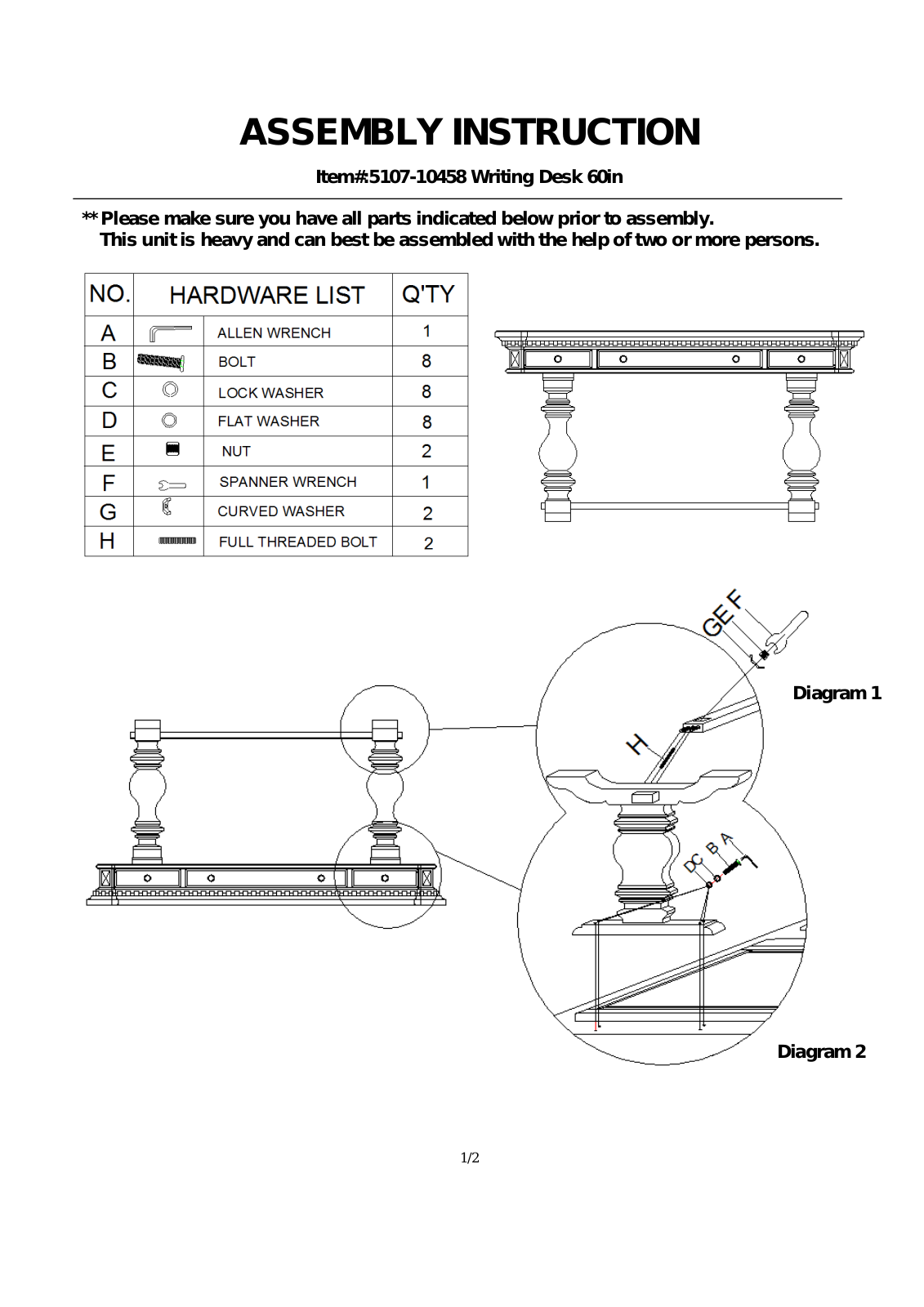 Hooker 5107-10458 Assembly Instructions - ManualMachine.com