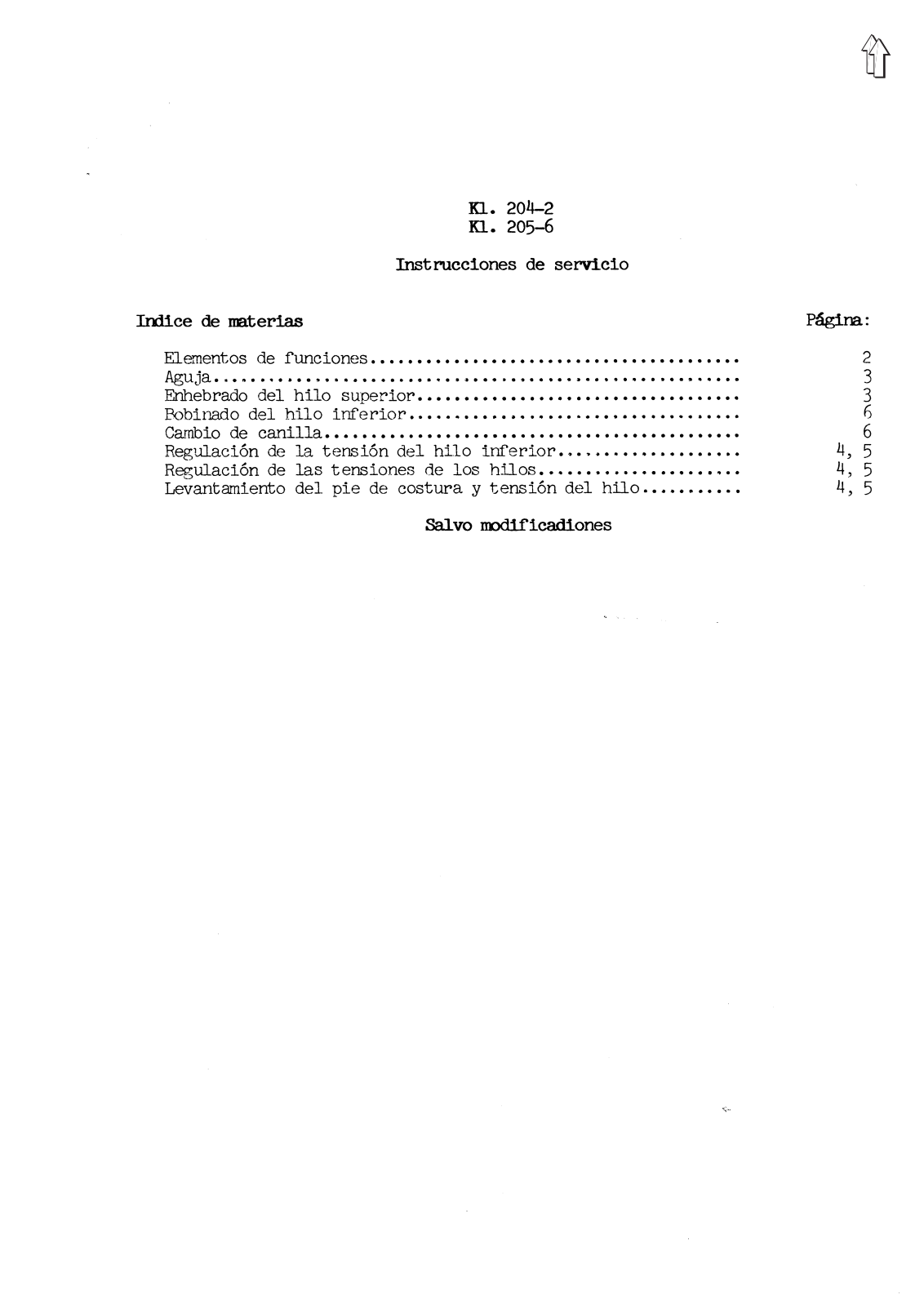 Adler 204-2, 205-6 Operating Instructions