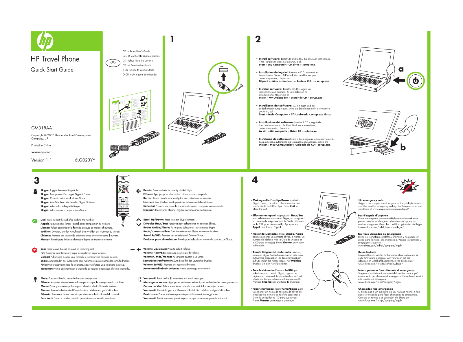 Hp GM318AA QUICK START GUIDE