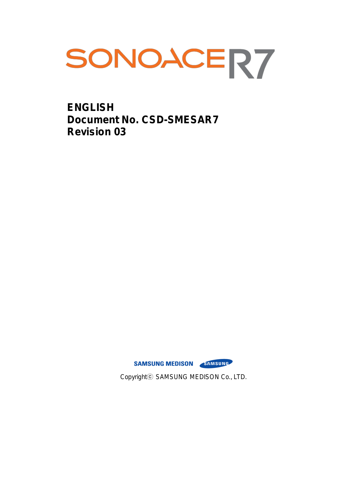 Samsung SonoAce R7 Service manual