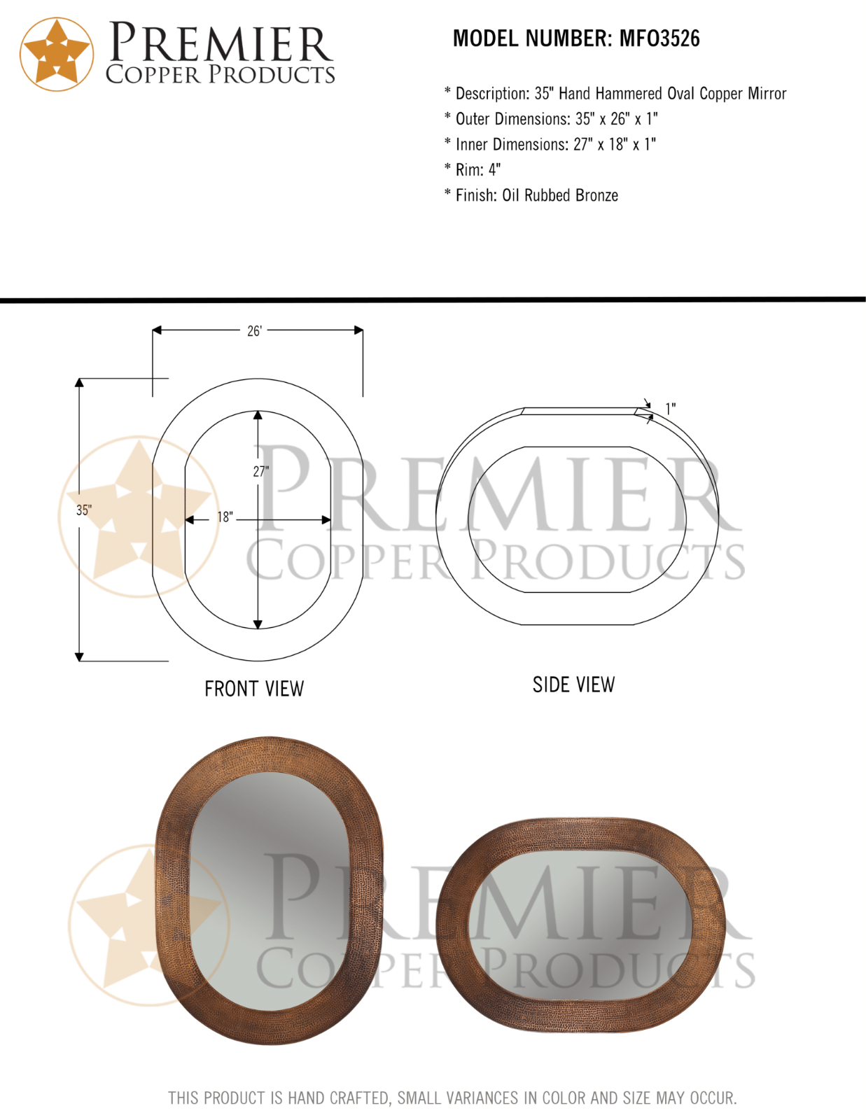 Premier Copper Products IER1524 Specifications - ManualMachine.com