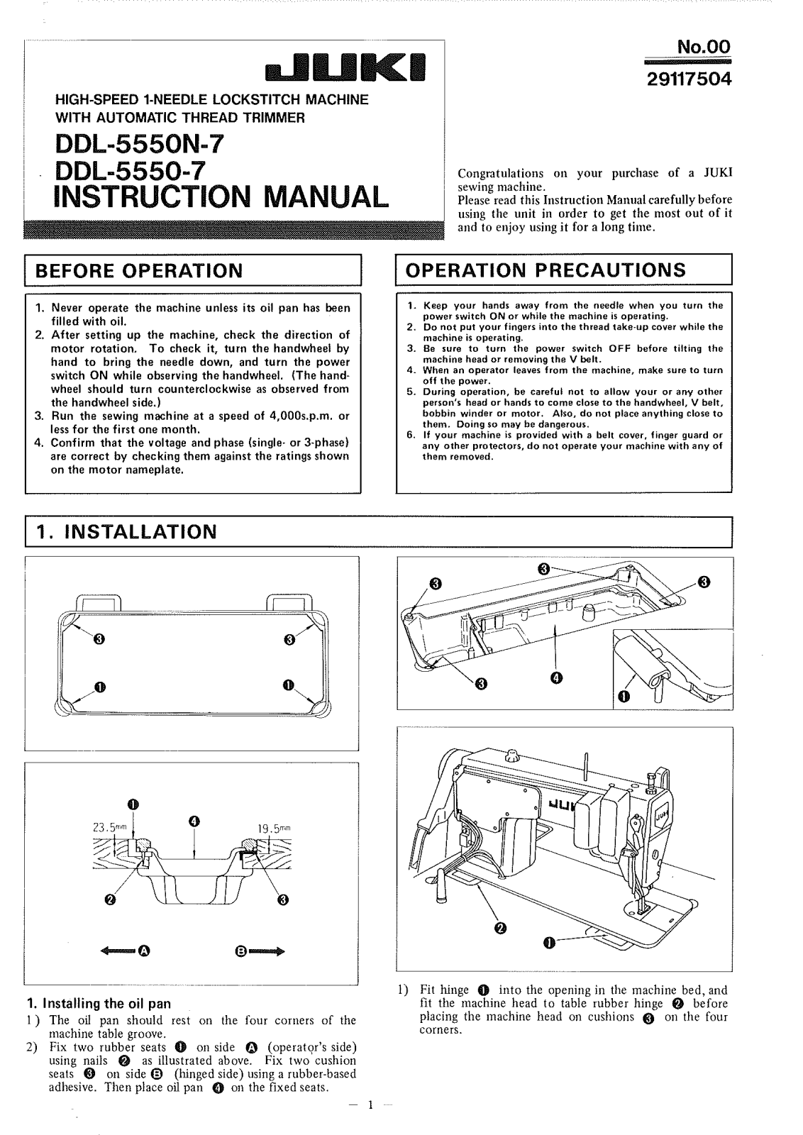 Juki DDL-5550-7, DDL-5550N-7 User Manual