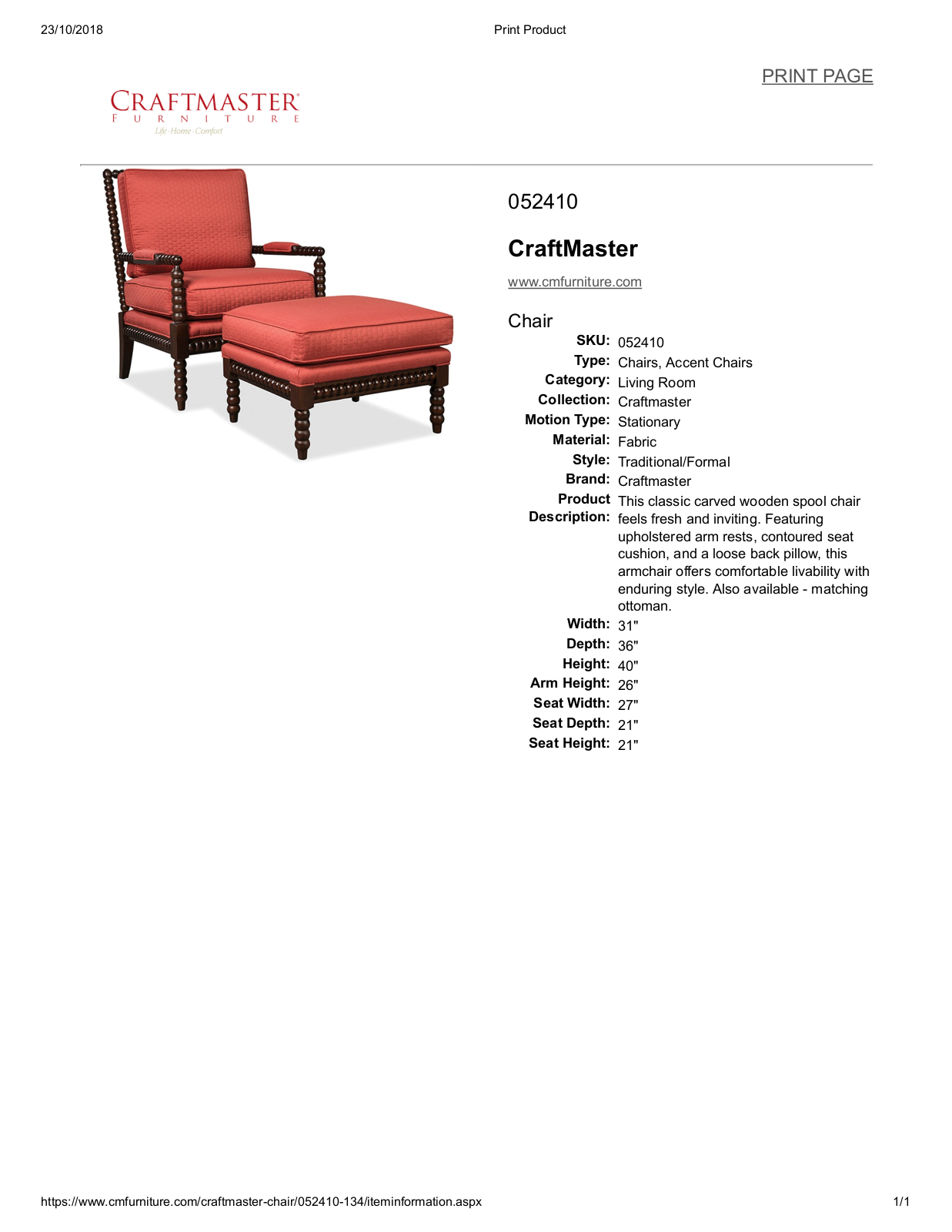 Craftmaster CAE10066 Specifications - ManualMachine.com
