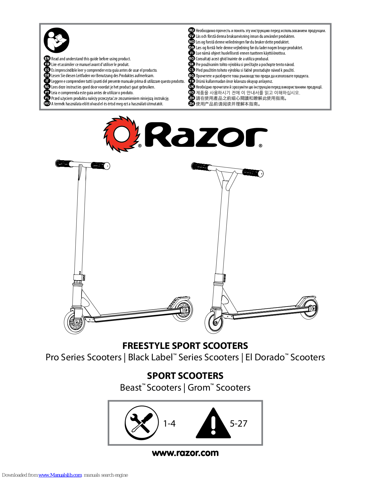 Razor Grom, Black Label Series, El Dorado, Beast Series Manual