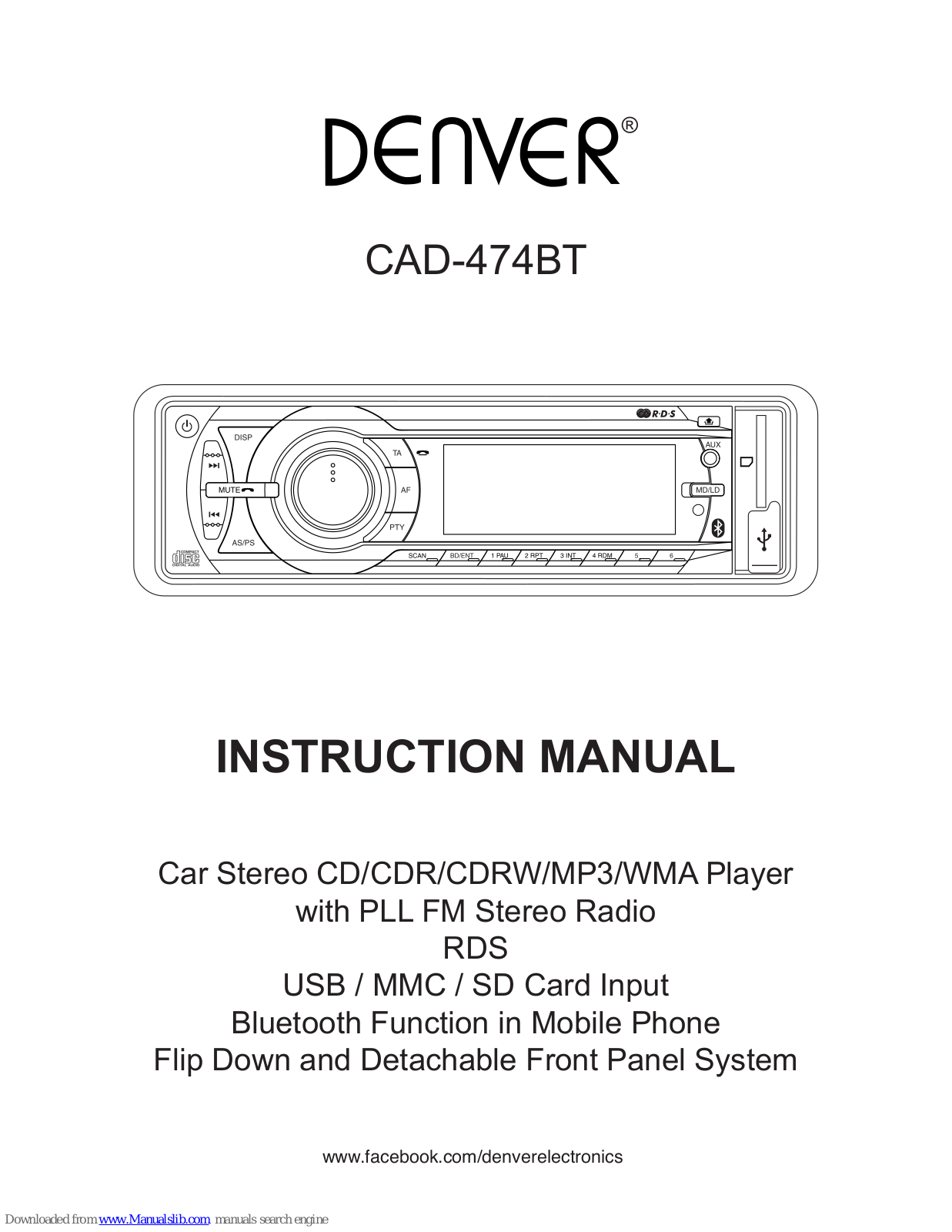 Denver CAD-474BT Instruction Manual