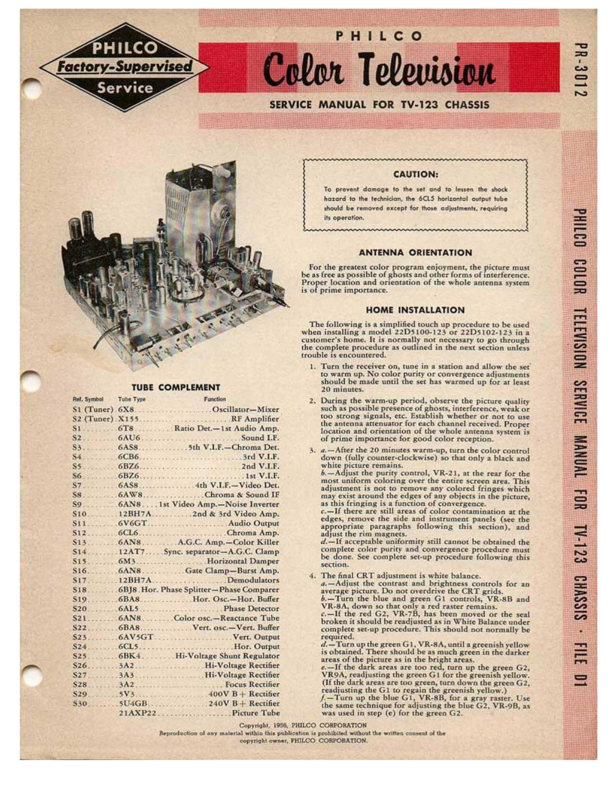 Philco tv123 schematic