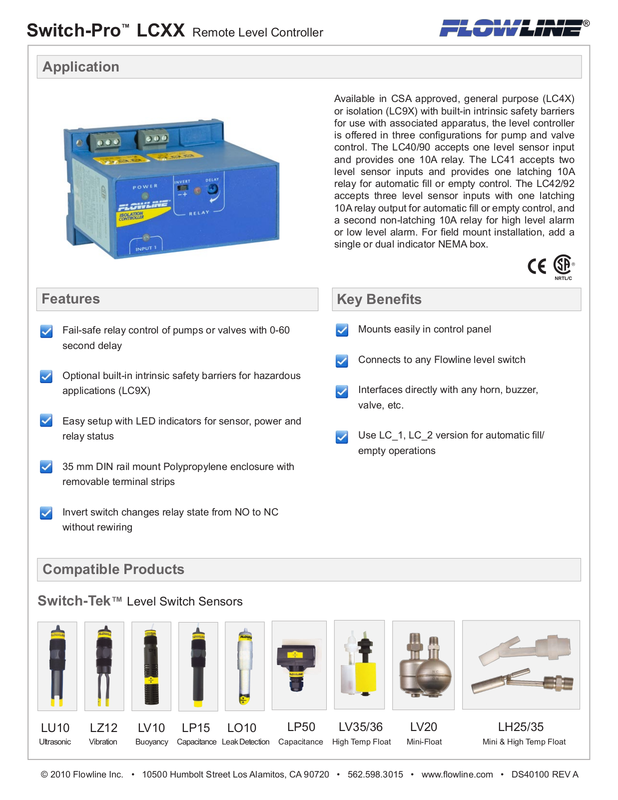 Flowline LC4, LC9 Specifications