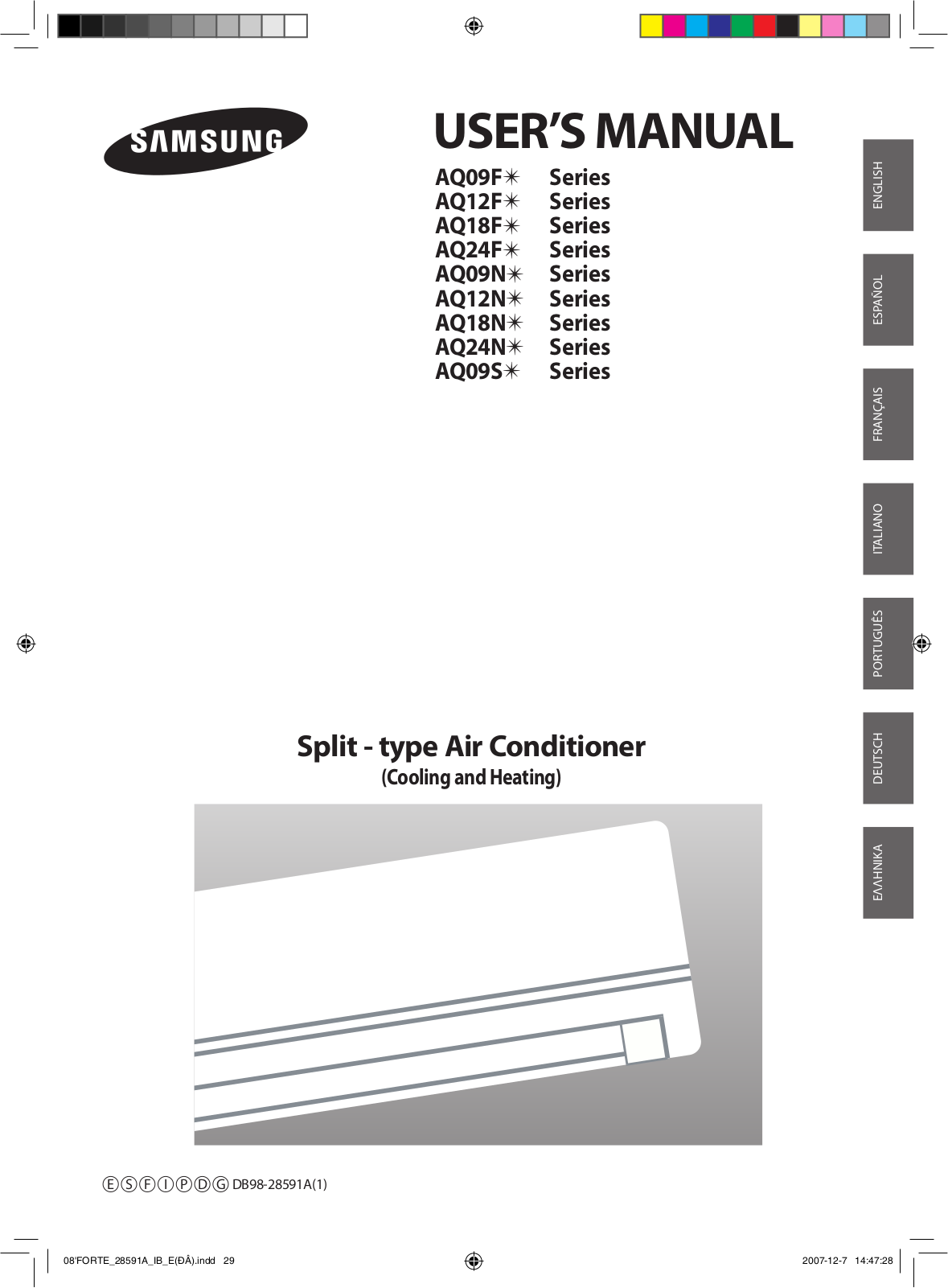 Samsung AQ09FD, AQ12FD, AQ12FC, AQ09FC, AQ12FANAFR User Manual